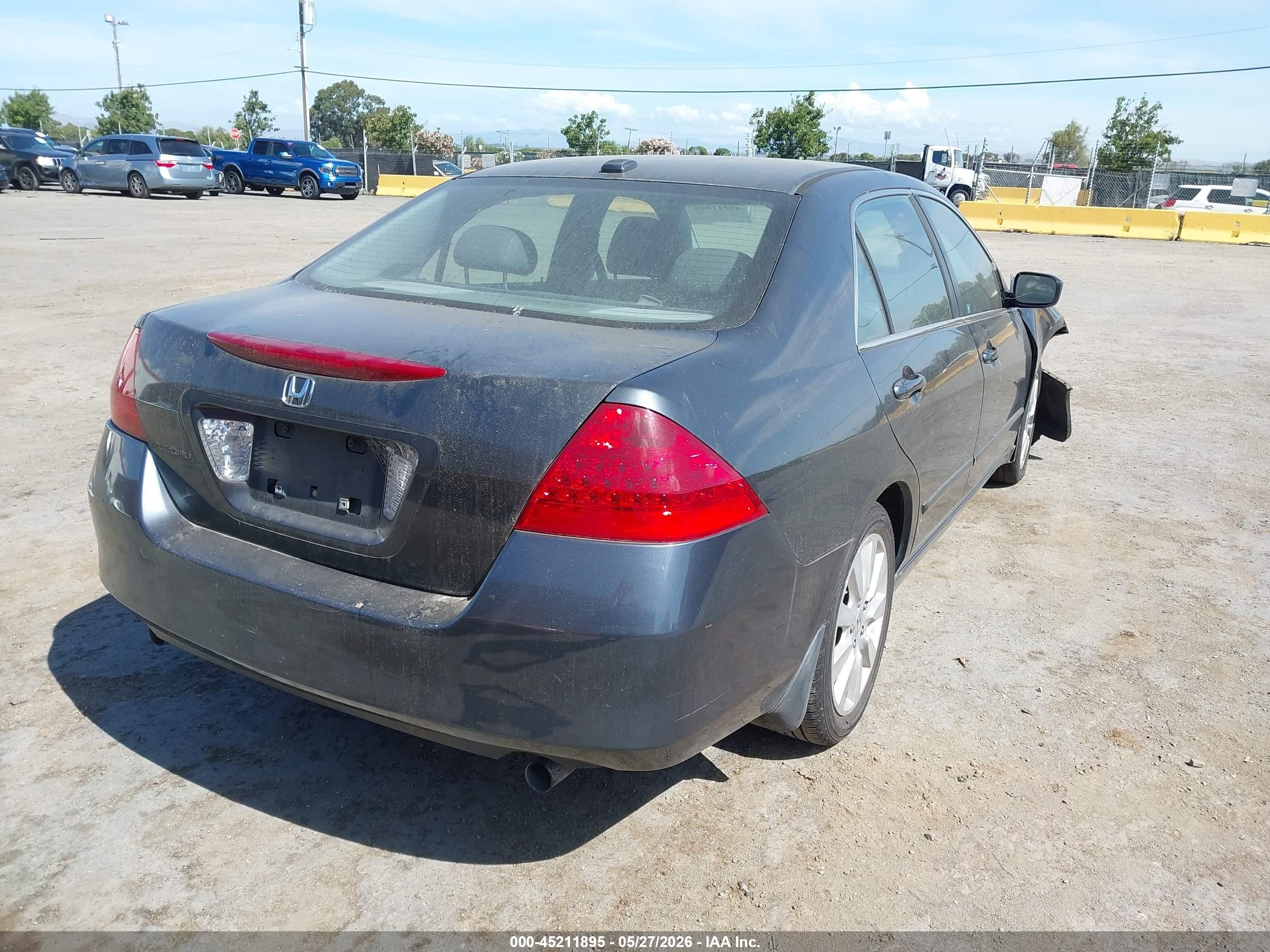 2007 Honda Accord 3.0 Ex Gray vin: 1HGCM66897A088697
