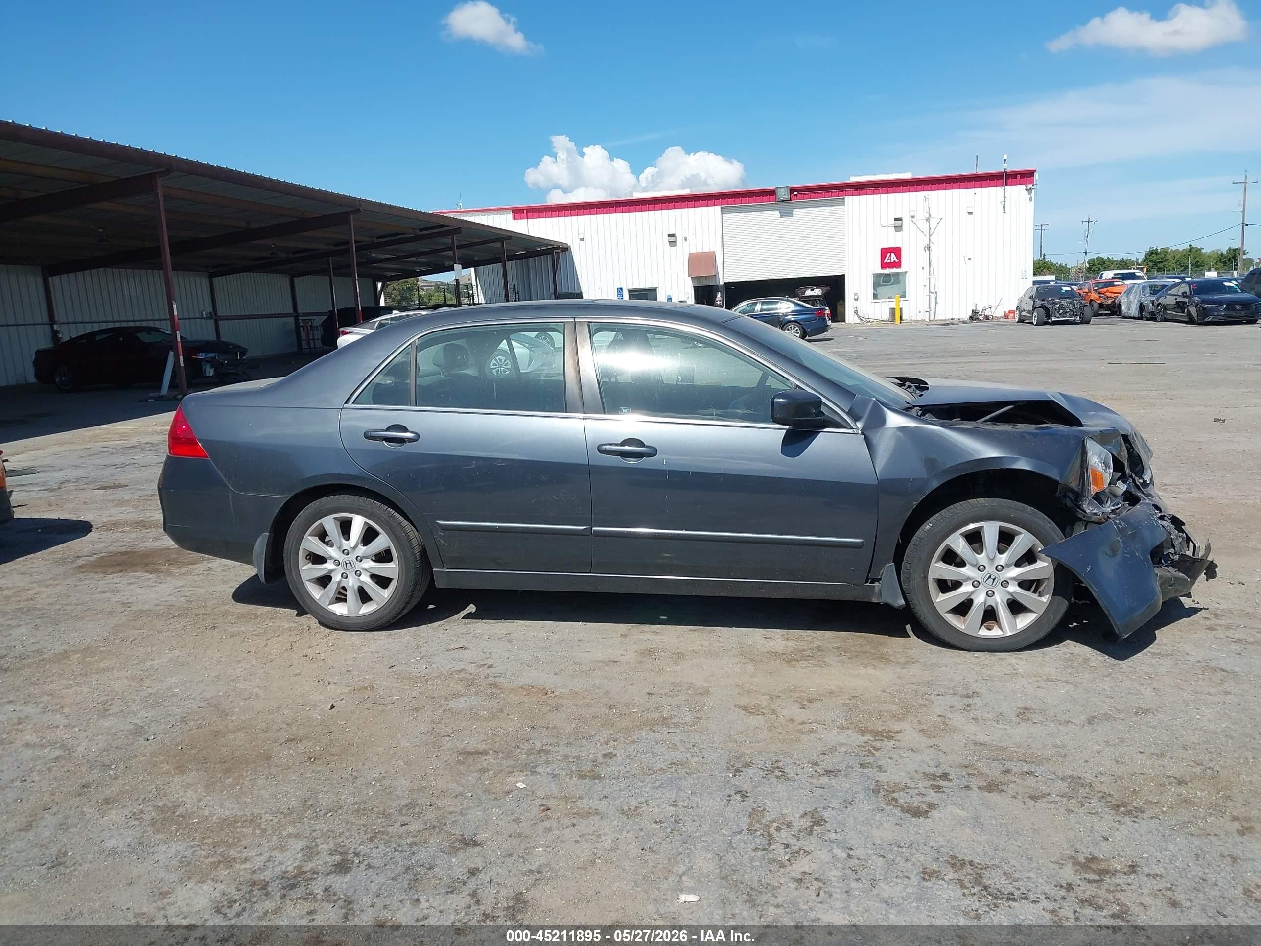 2007 Honda Accord 3.0 Ex Gray vin: 1HGCM66897A088697