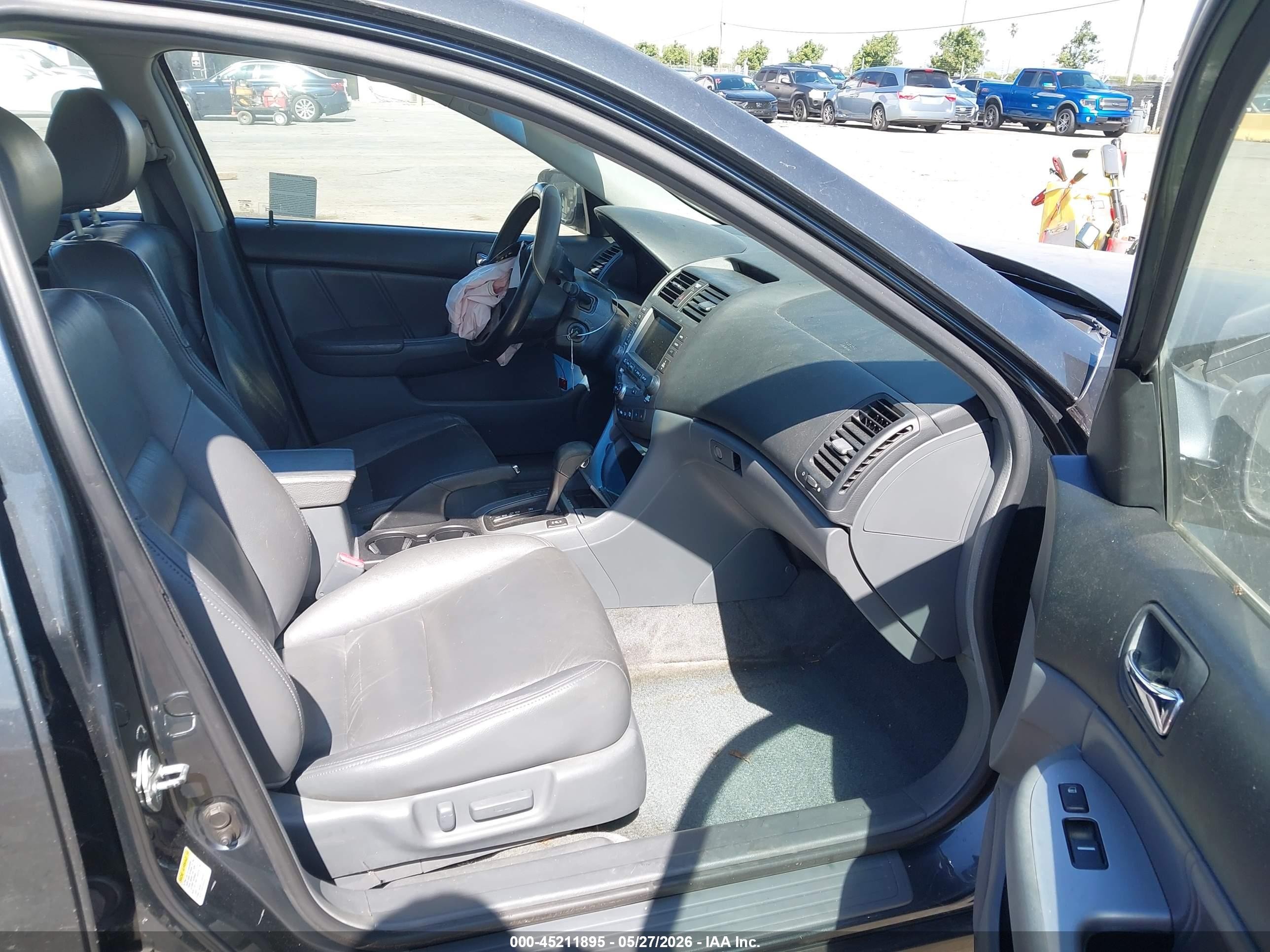 2007 Honda Accord 3.0 Ex Gray vin: 1HGCM66897A088697