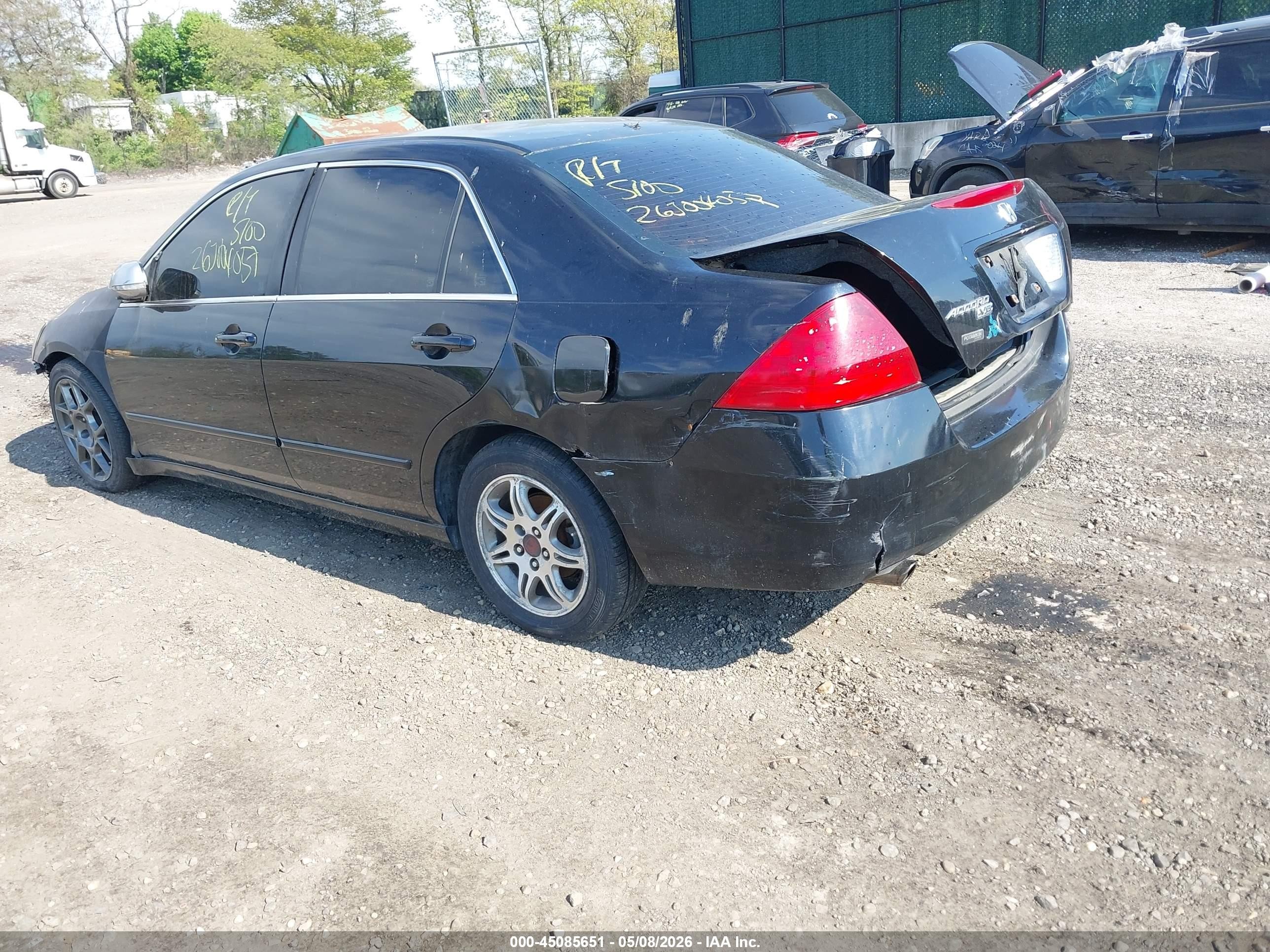 2007 Honda Accord 3.0 Ex Black vin: 1HGCM66897A091583