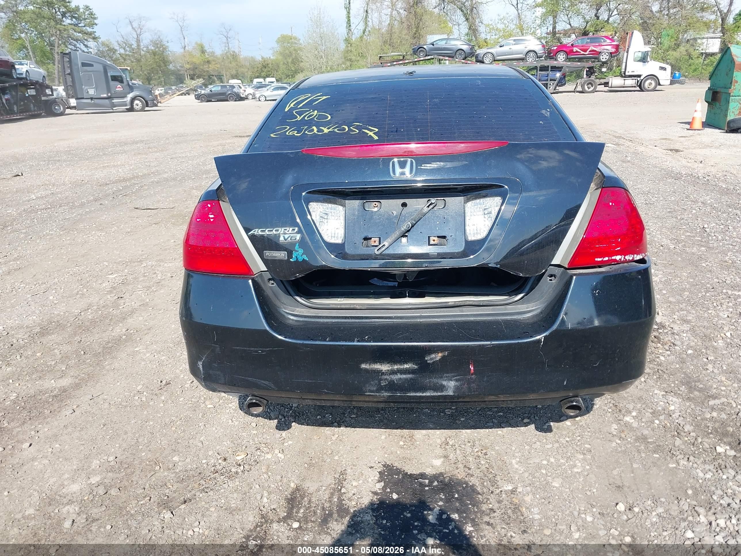 2007 Honda Accord 3.0 Ex Black vin: 1HGCM66897A091583