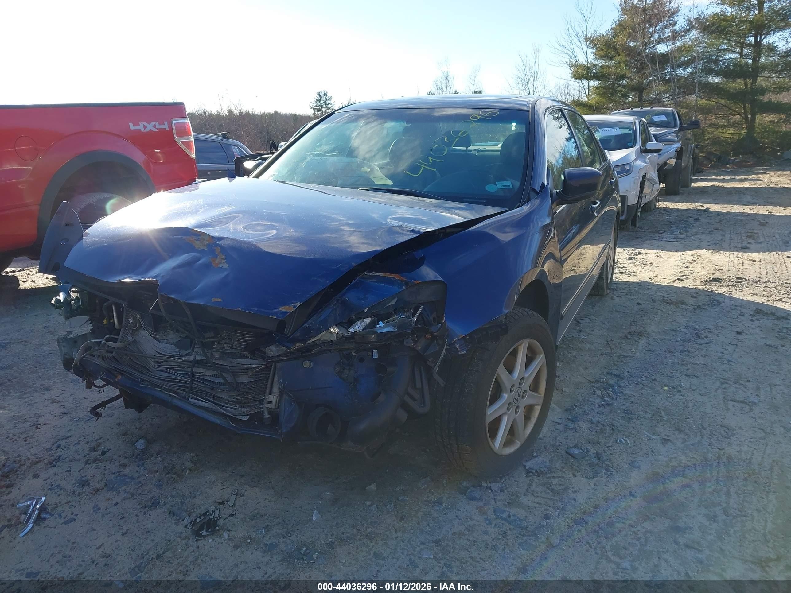 2003 Honda Accord Sdn Ex Blue vin: 1HGCM668X3A049336