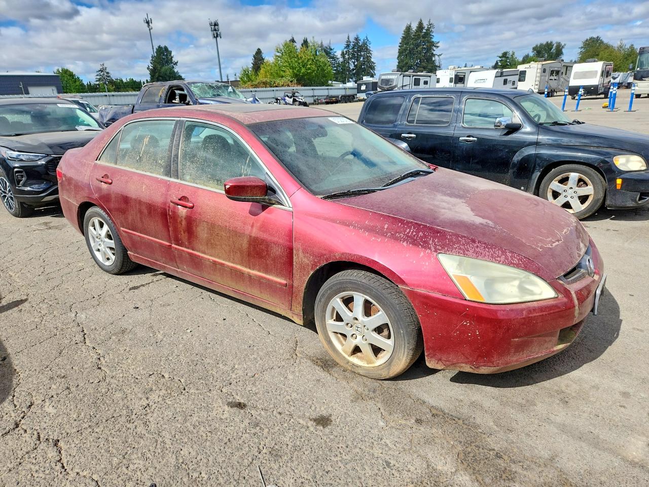 2005 Honda Accord Ex Maroon vin: 1HGCM668X5A057651