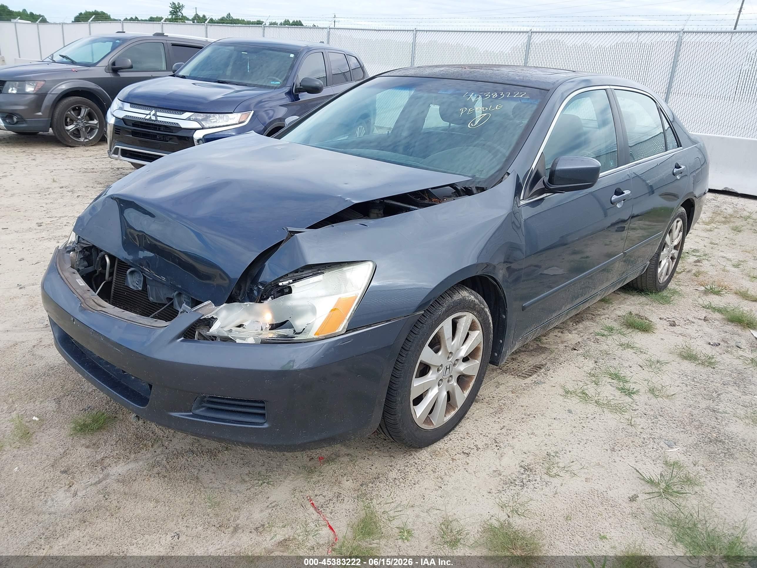2007 Honda Accord 3.0 Ex Blue vin: 1HGCM668X7A021199