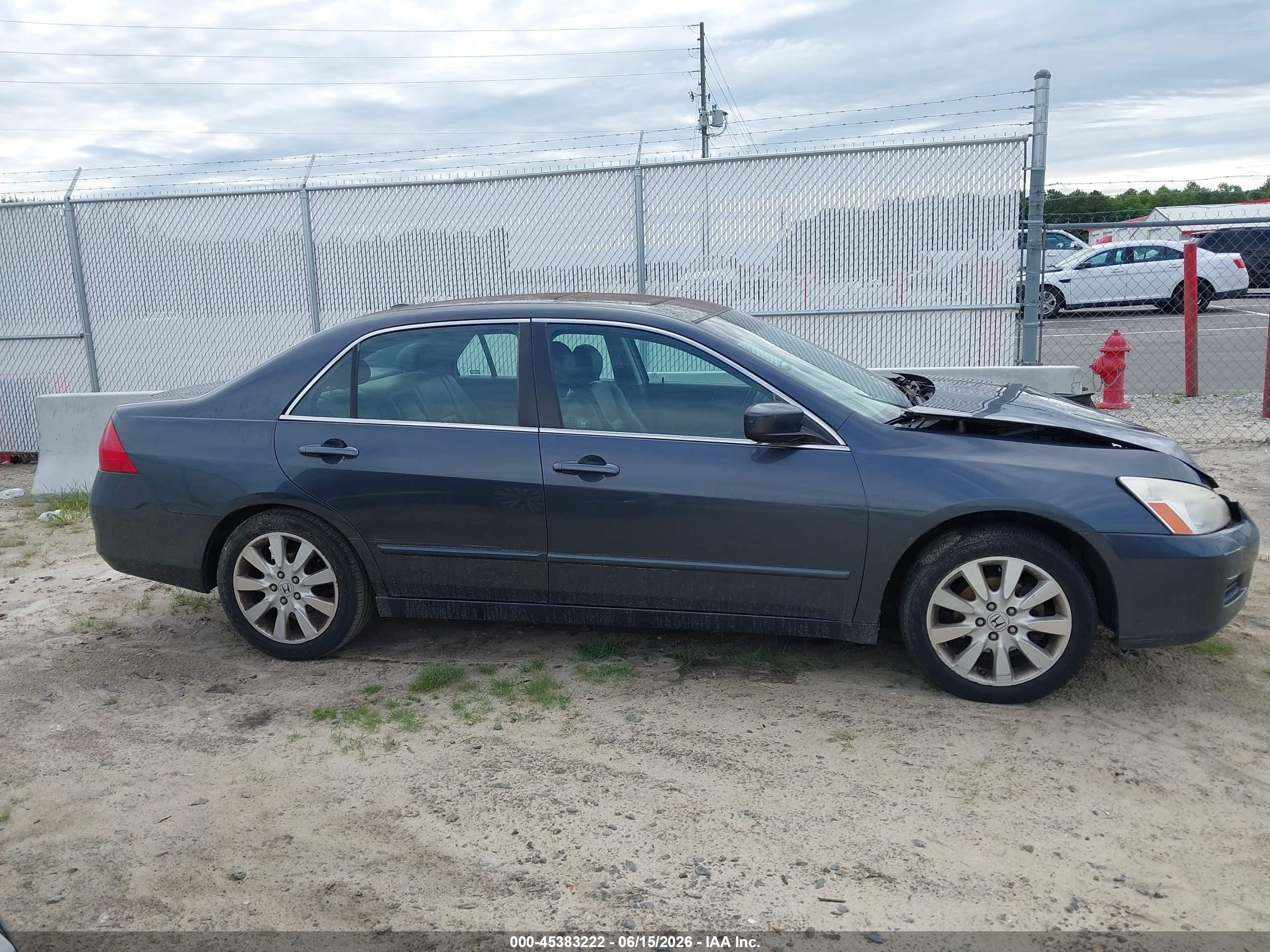 2007 Honda Accord 3.0 Ex Blue vin: 1HGCM668X7A021199