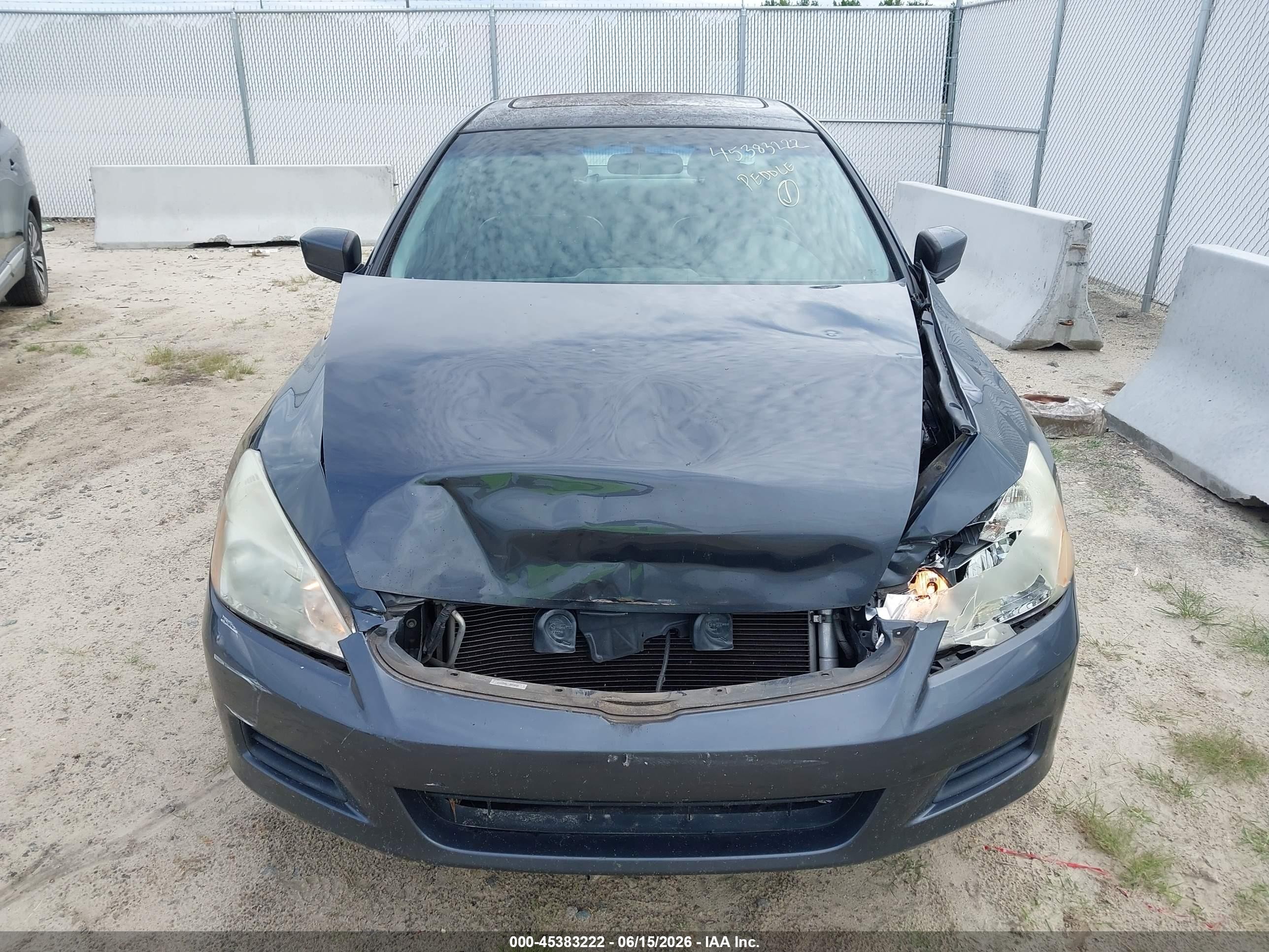 2007 Honda Accord 3.0 Ex Blue vin: 1HGCM668X7A021199