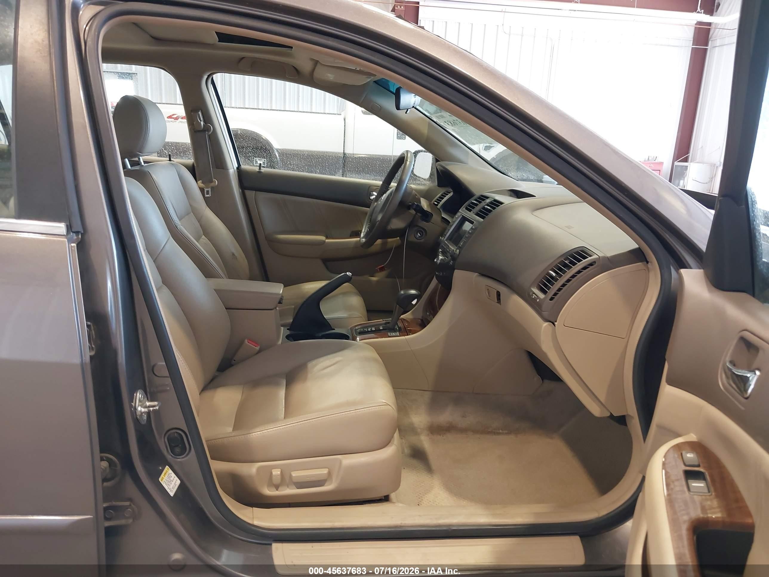 2007 Honda Accord 3.0 Ex Tan vin: 1HGCM668X7A033966