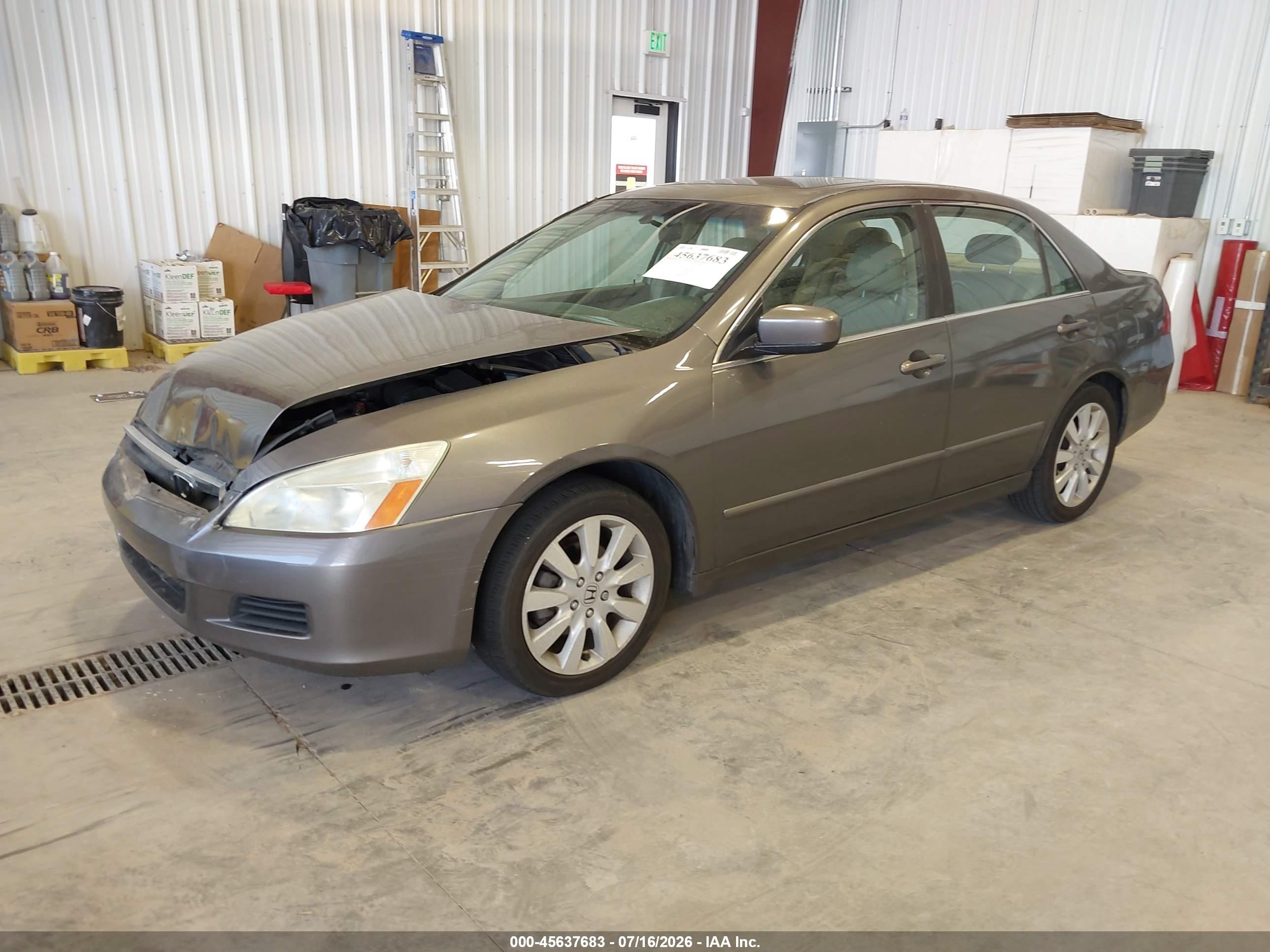 2007 Honda Accord 3.0 Ex Tan vin: 1HGCM668X7A033966