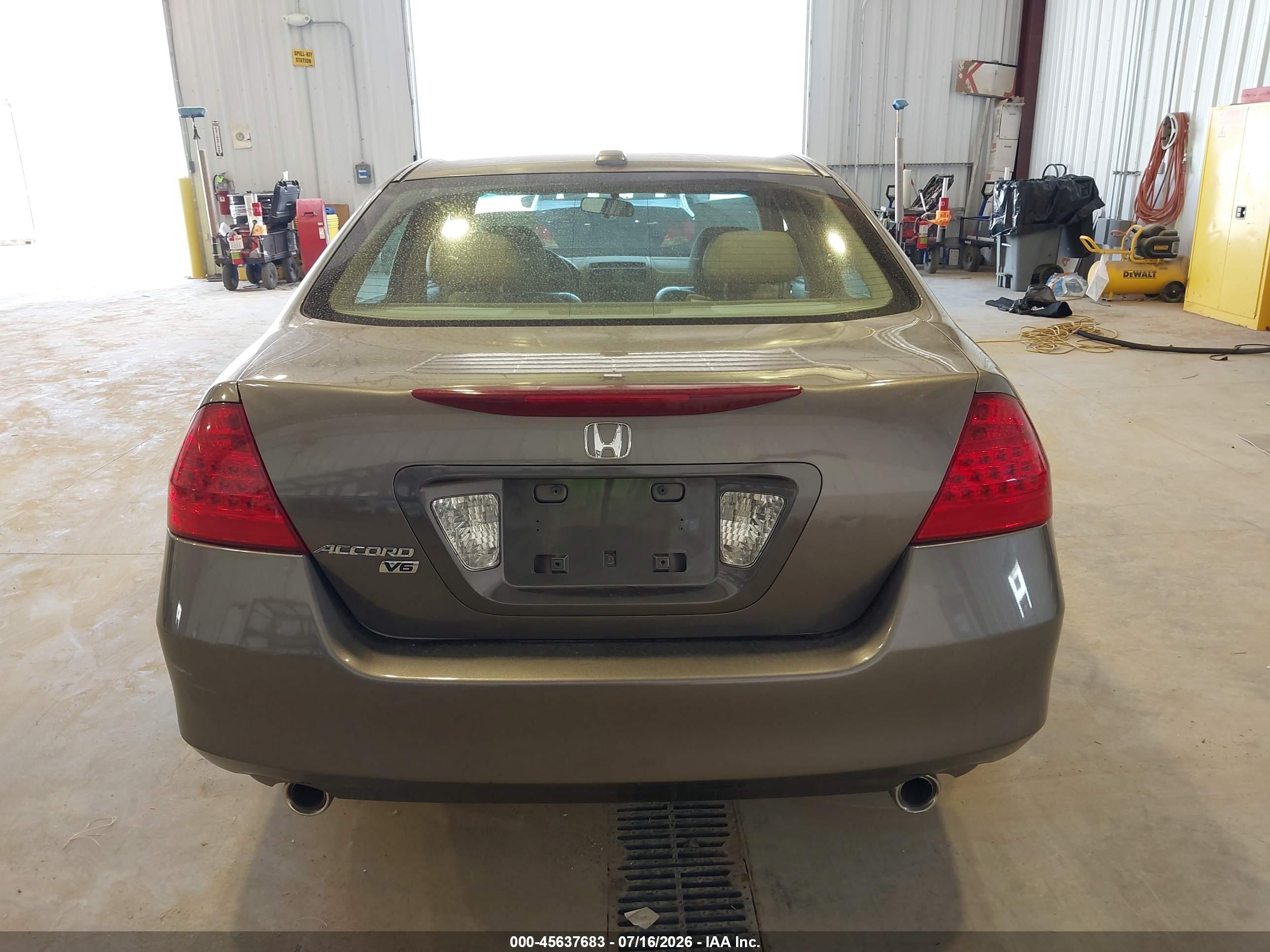 2007 Honda Accord 3.0 Ex Tan vin: 1HGCM668X7A033966