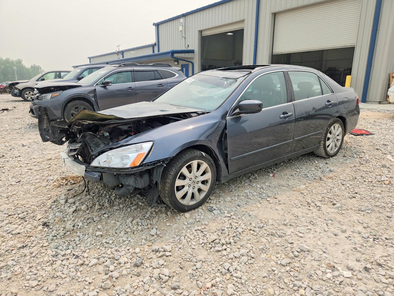 2007 Honda Accord Ex Gray vin: 1HGCM668X7A066028