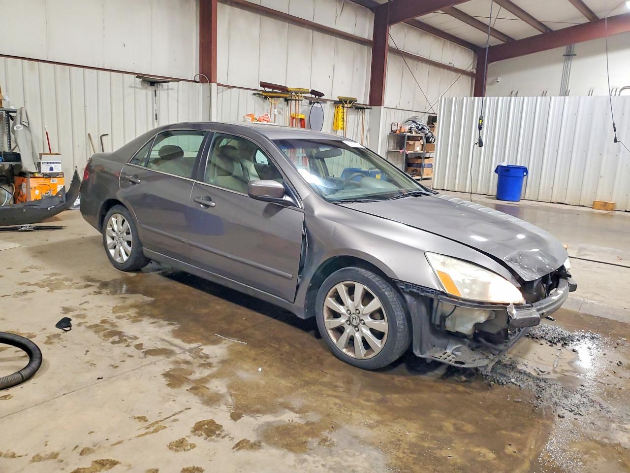 2007 Honda Accord Ex Gray vin: 1HGCM668X7A076476