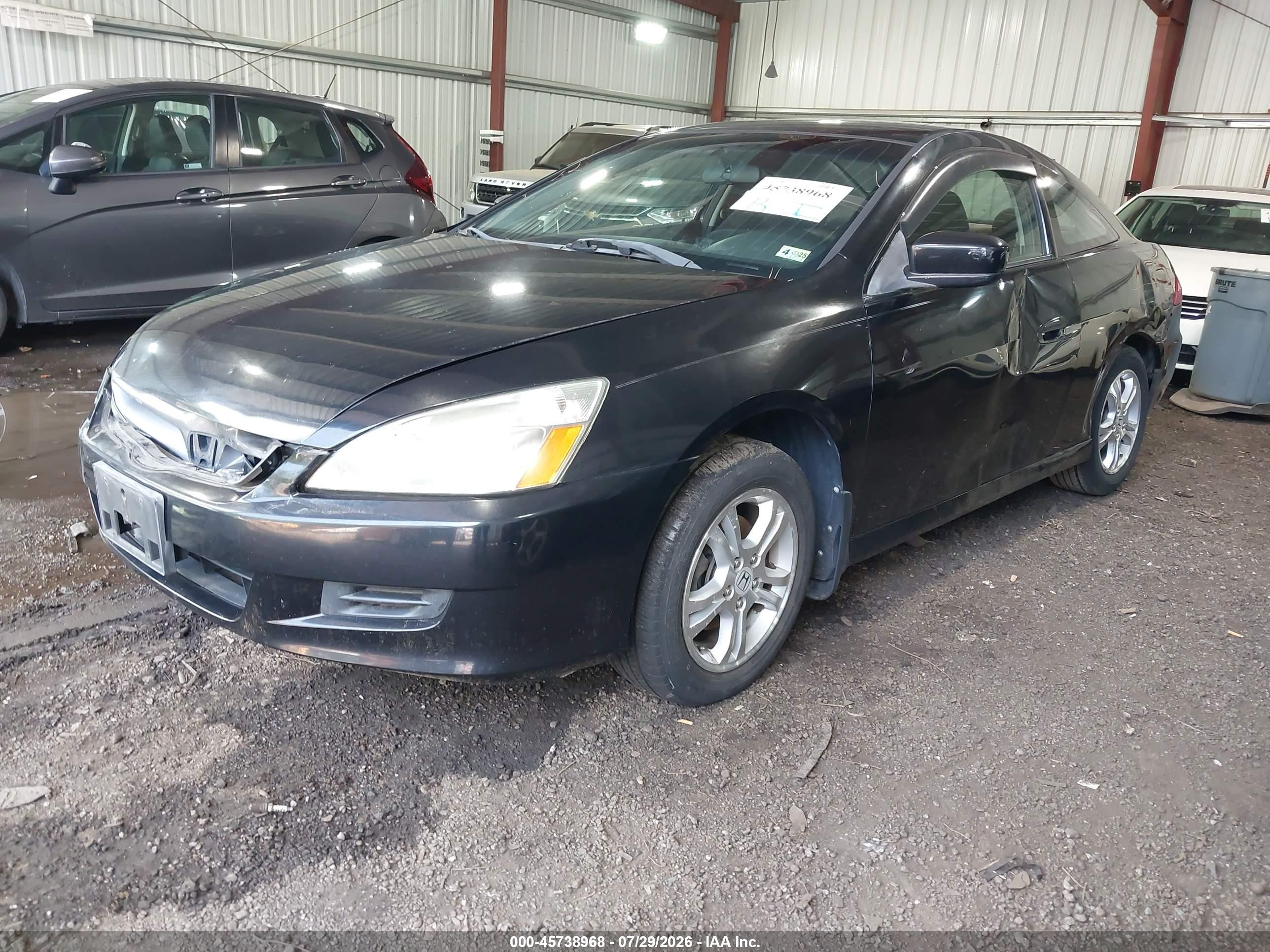2007 Honda Accord 2.4 Lx Black vin: 1HGCM71307A007233