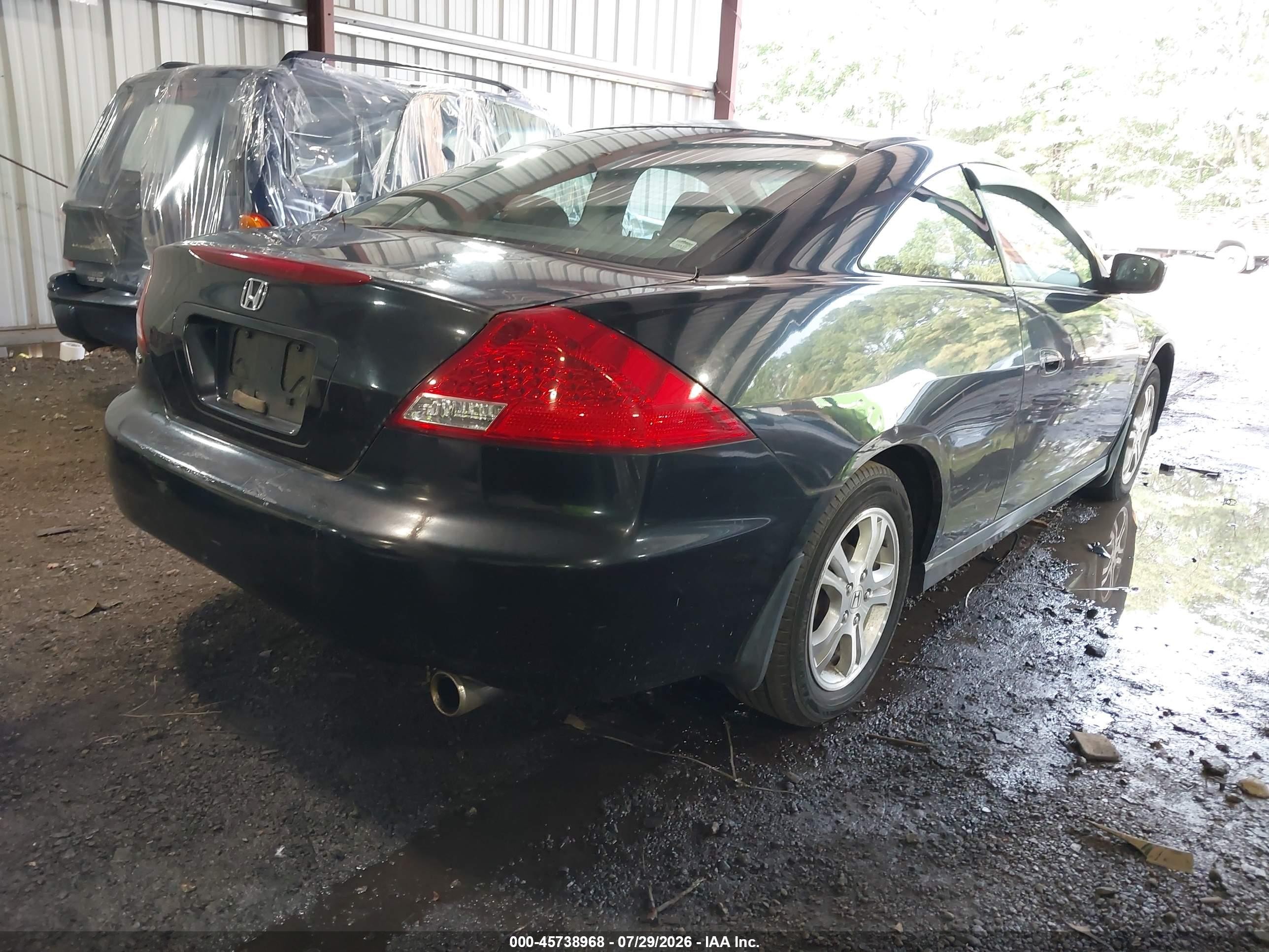 2007 Honda Accord 2.4 Lx Black vin: 1HGCM71307A007233