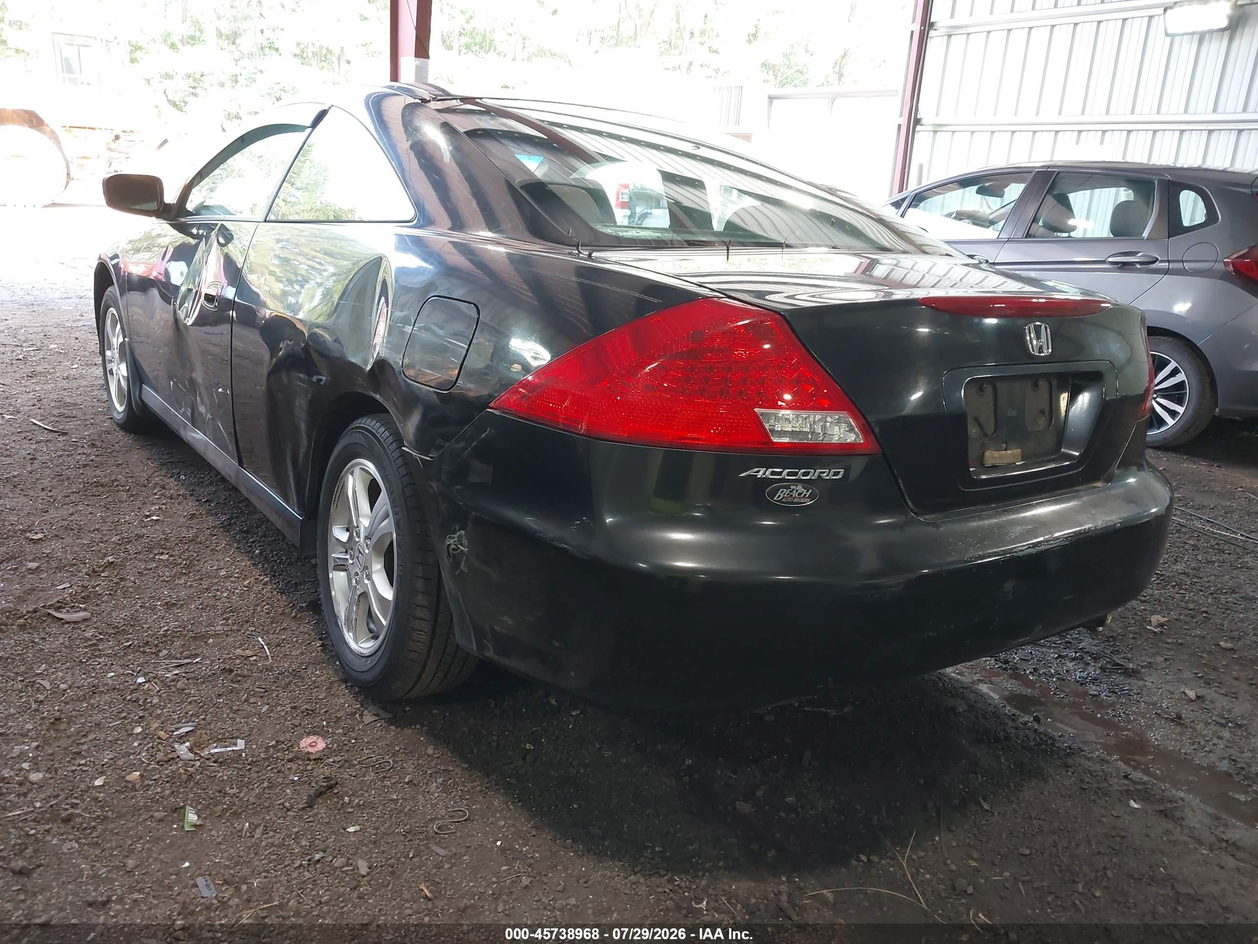 2007 Honda Accord 2.4 Lx Black vin: 1HGCM71307A007233