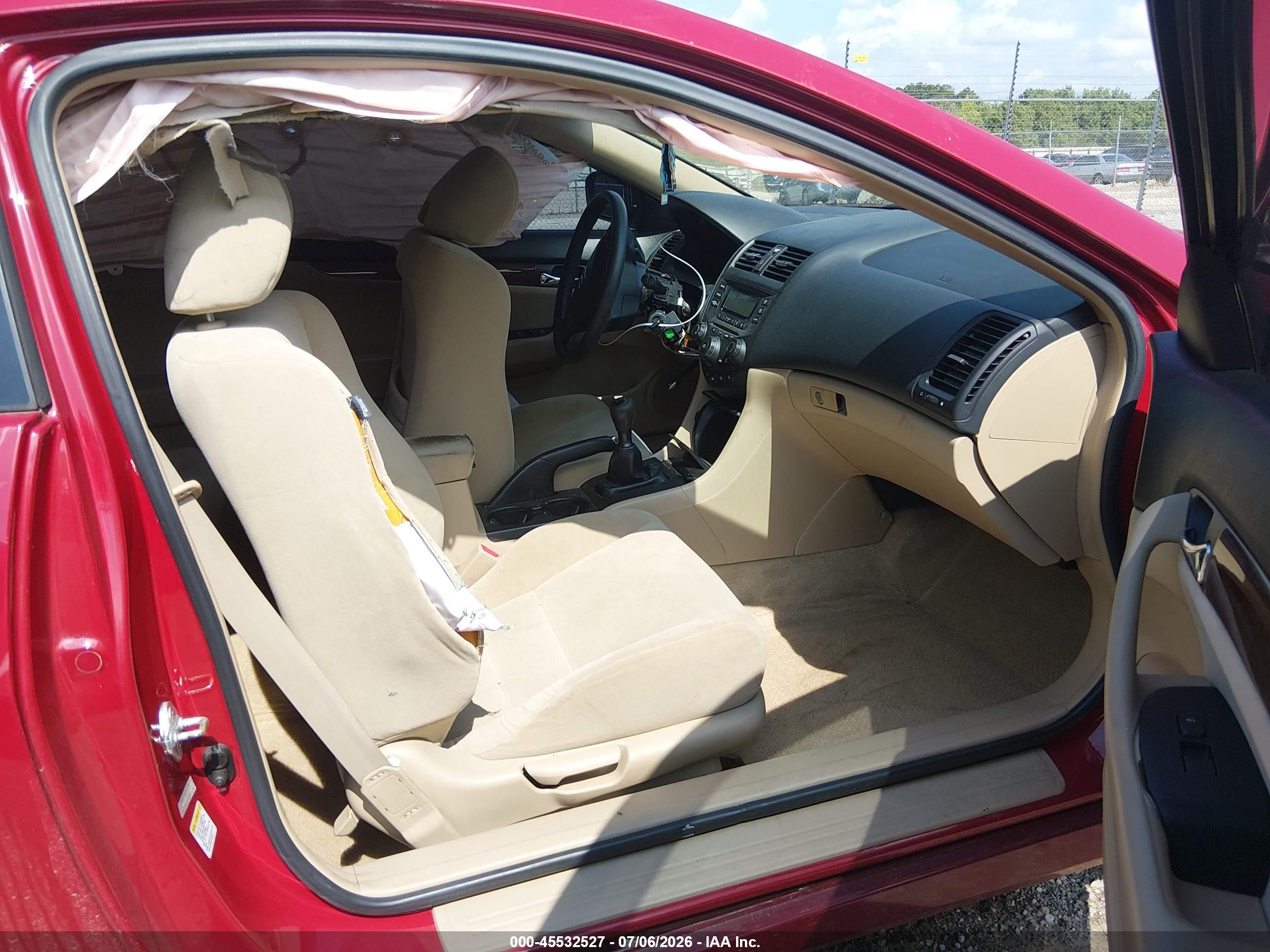 2007 Honda Accord 2.4 Lx Красный vin: 1HGCM71327A002292