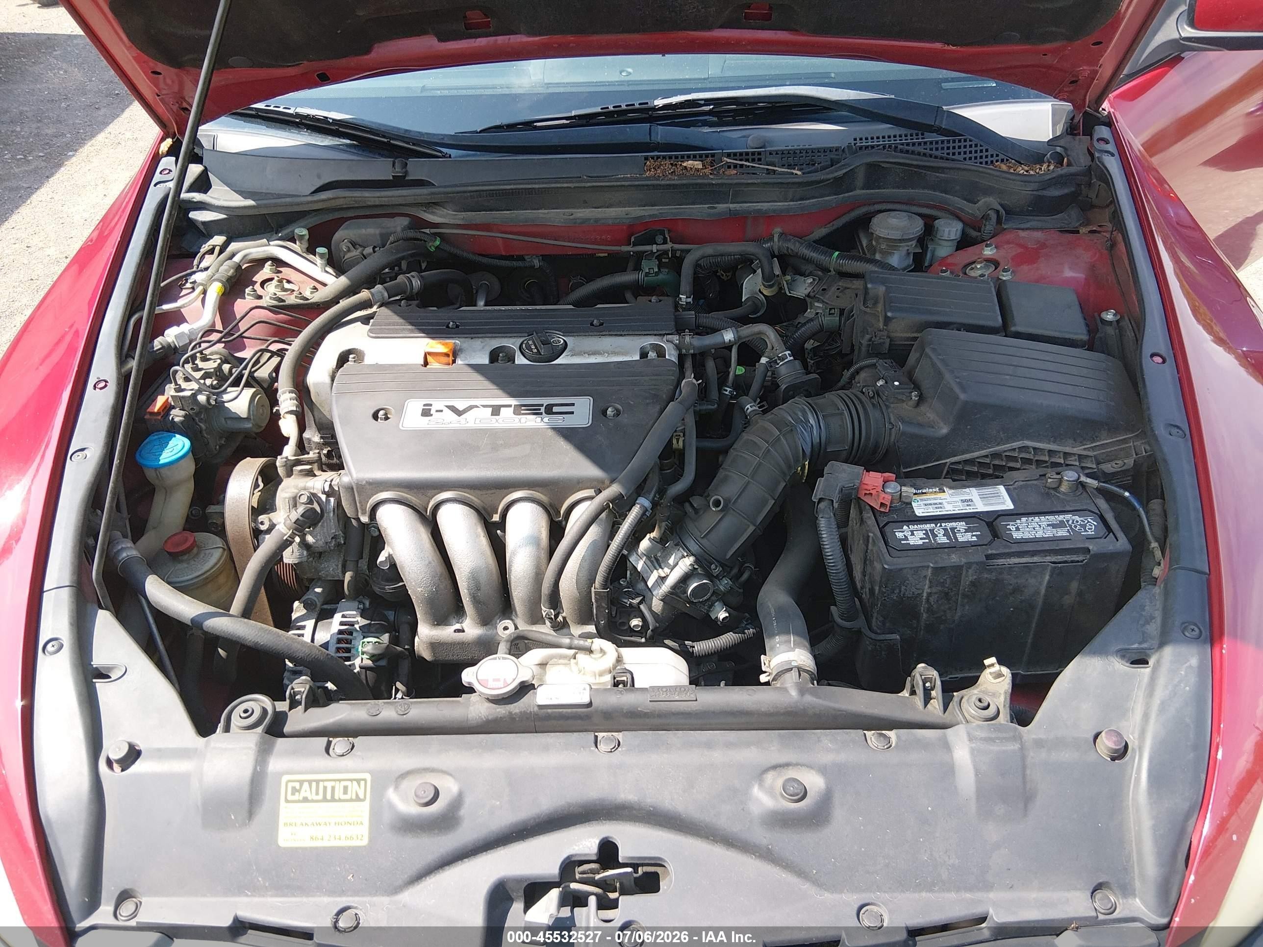 2007 Honda Accord 2.4 Lx Красный vin: 1HGCM71327A002292
