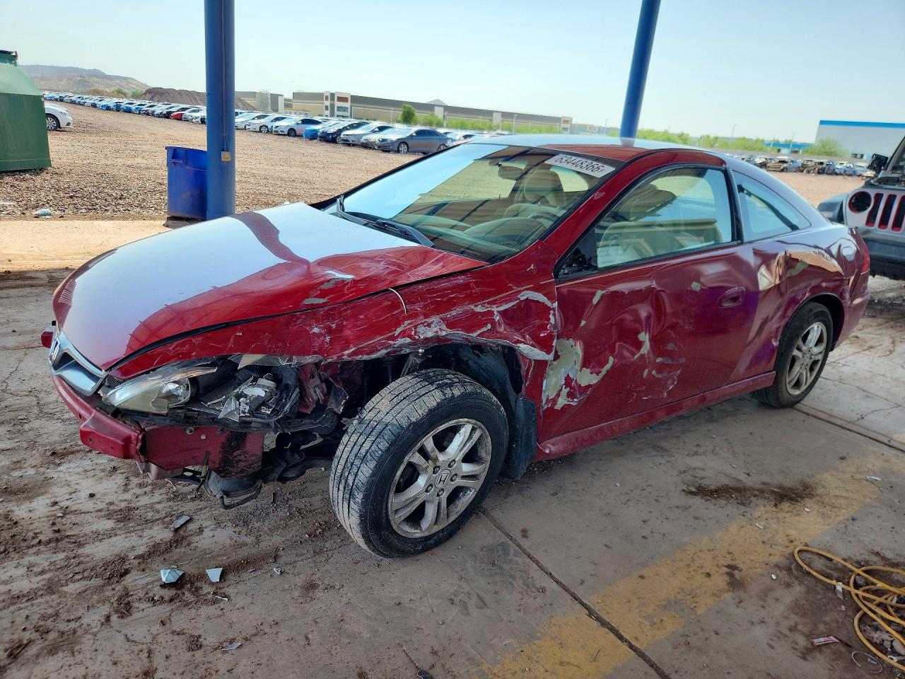 2007 Honda Accord Lx Красный vin: 1HGCM71367A009486