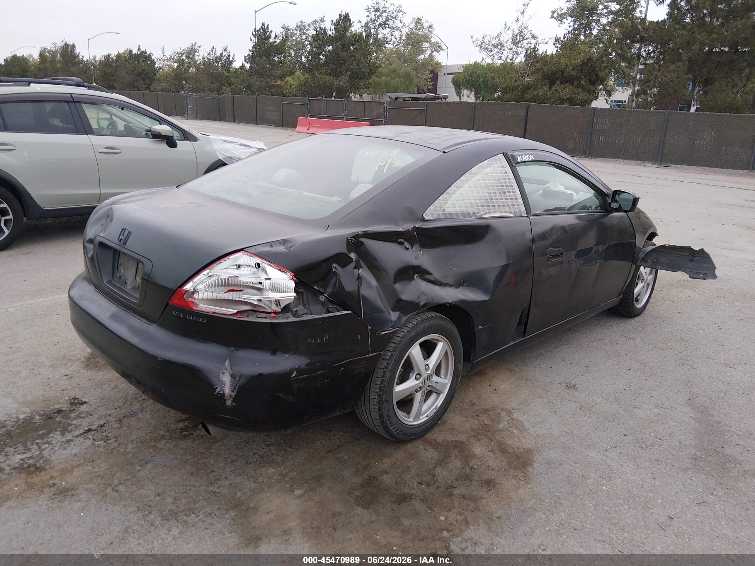 2003 Honda Accord Cpe Ex Black vin: 1HGCM71663A005488