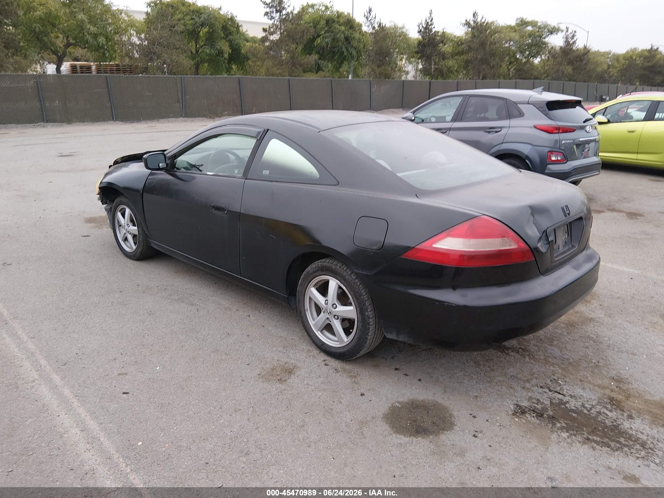 2003 Honda Accord Cpe Ex Black vin: 1HGCM71663A005488