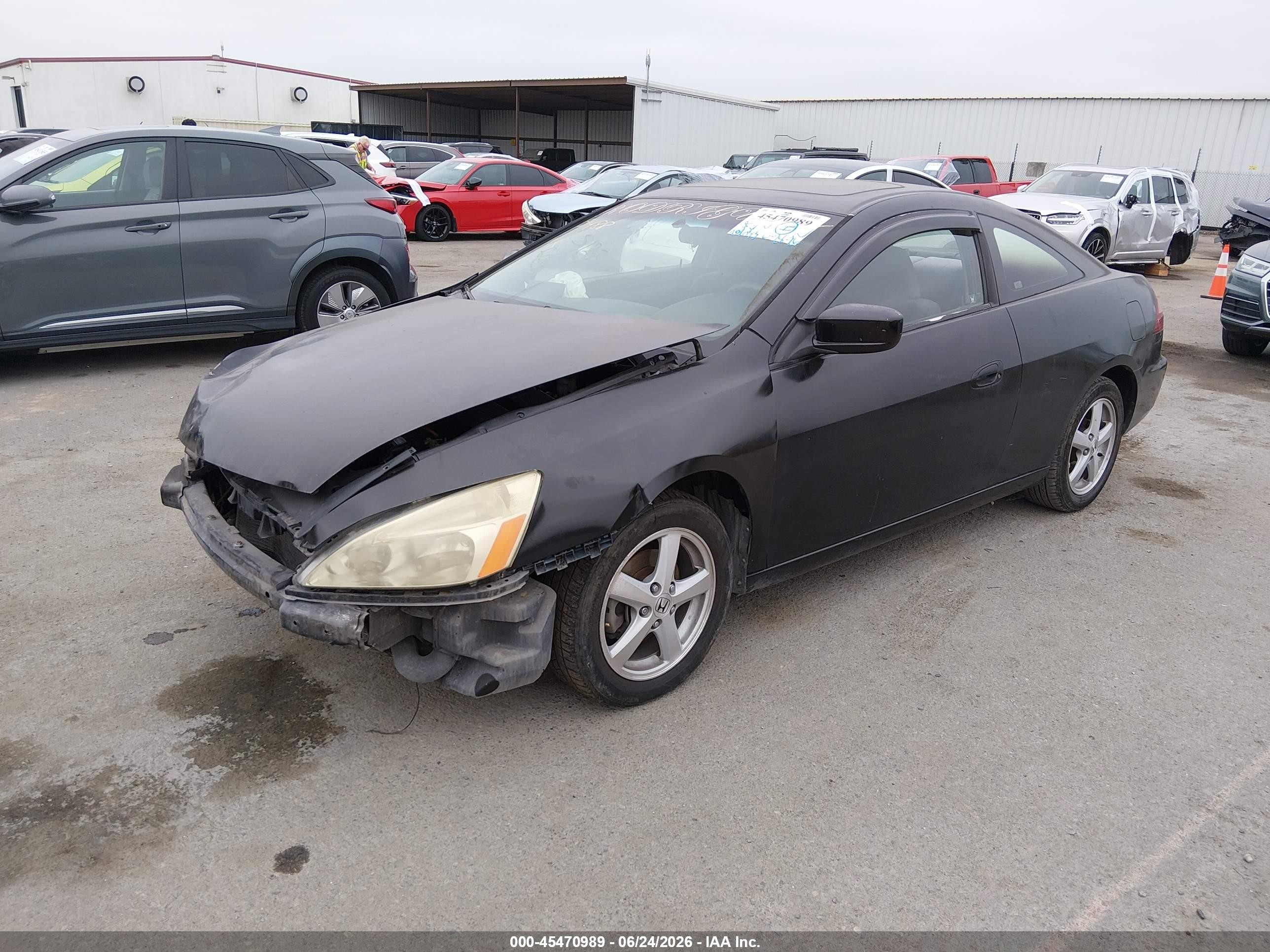 2003 Honda Accord Cpe Ex Black vin: 1HGCM71663A005488