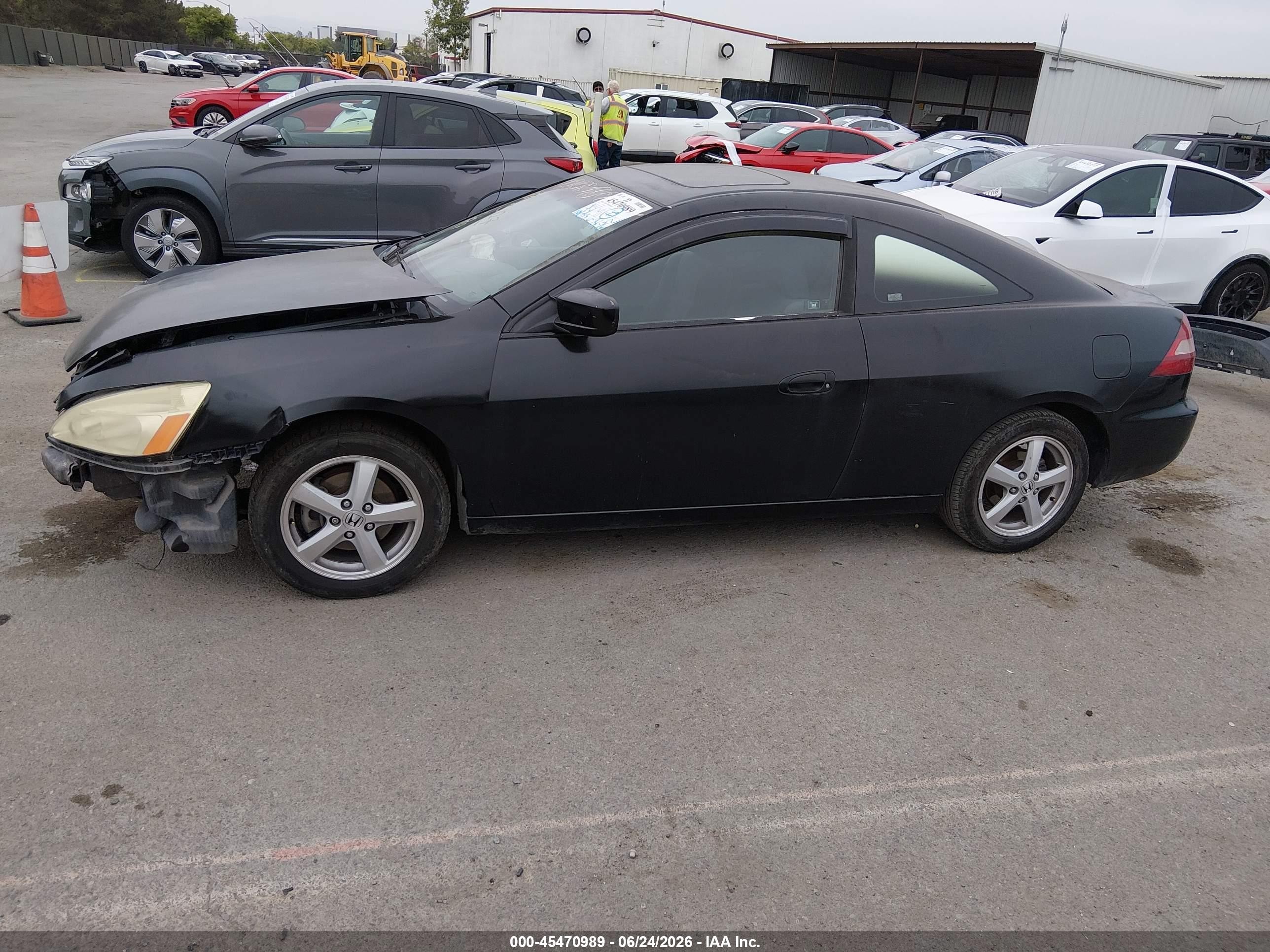 2003 Honda Accord Cpe Ex Black vin: 1HGCM71663A005488