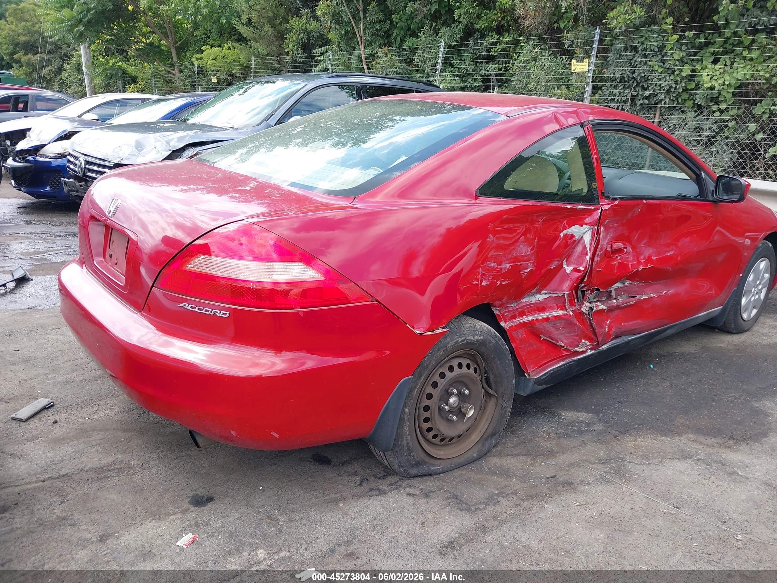 2004 Honda Accord 2.4 Lx Red vin: 1HGCM72234A026859
