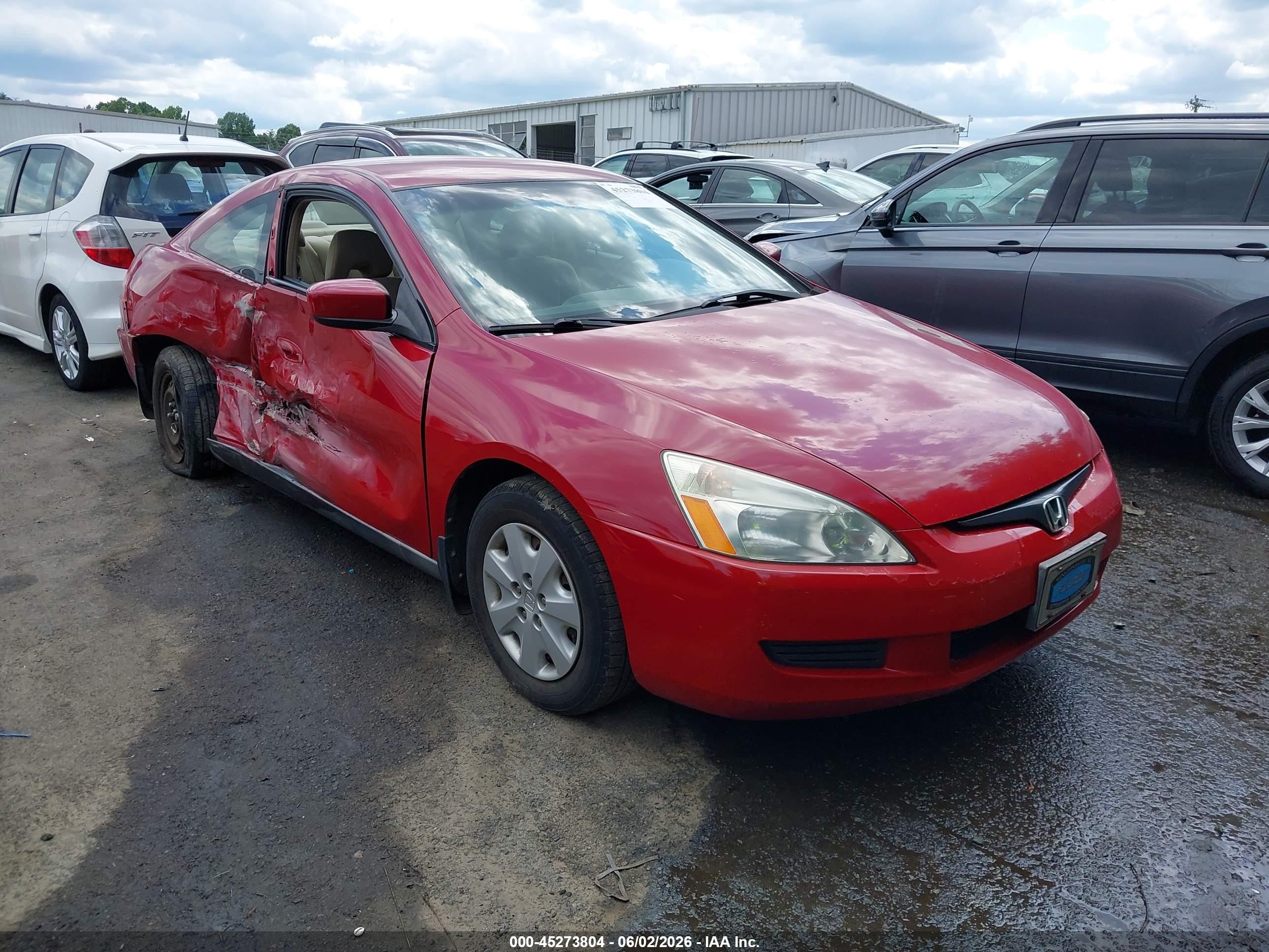 2004 Honda Accord 2.4 Lx Red vin: 1HGCM72234A026859