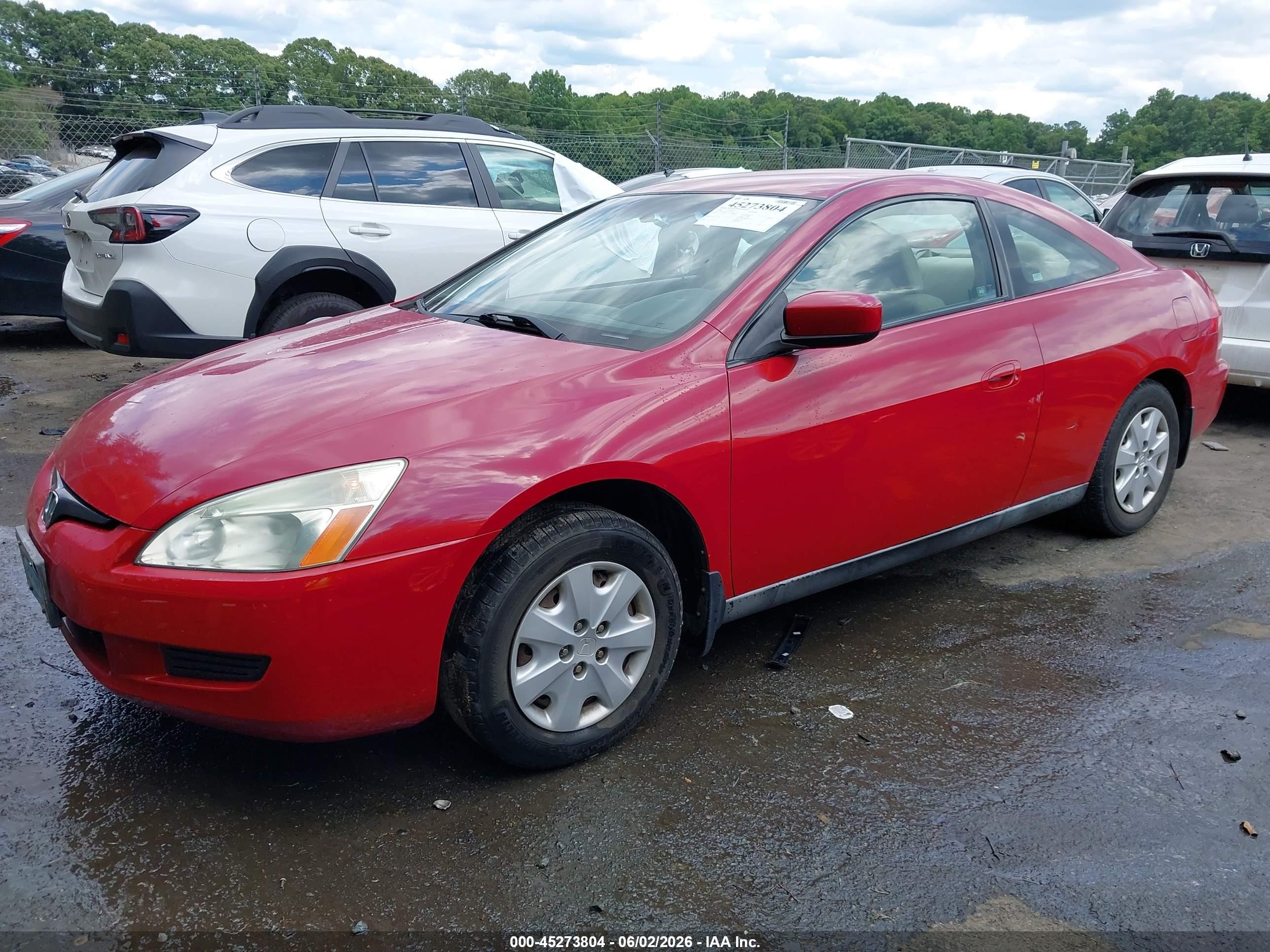 2004 Honda Accord 2.4 Lx Red vin: 1HGCM72234A026859