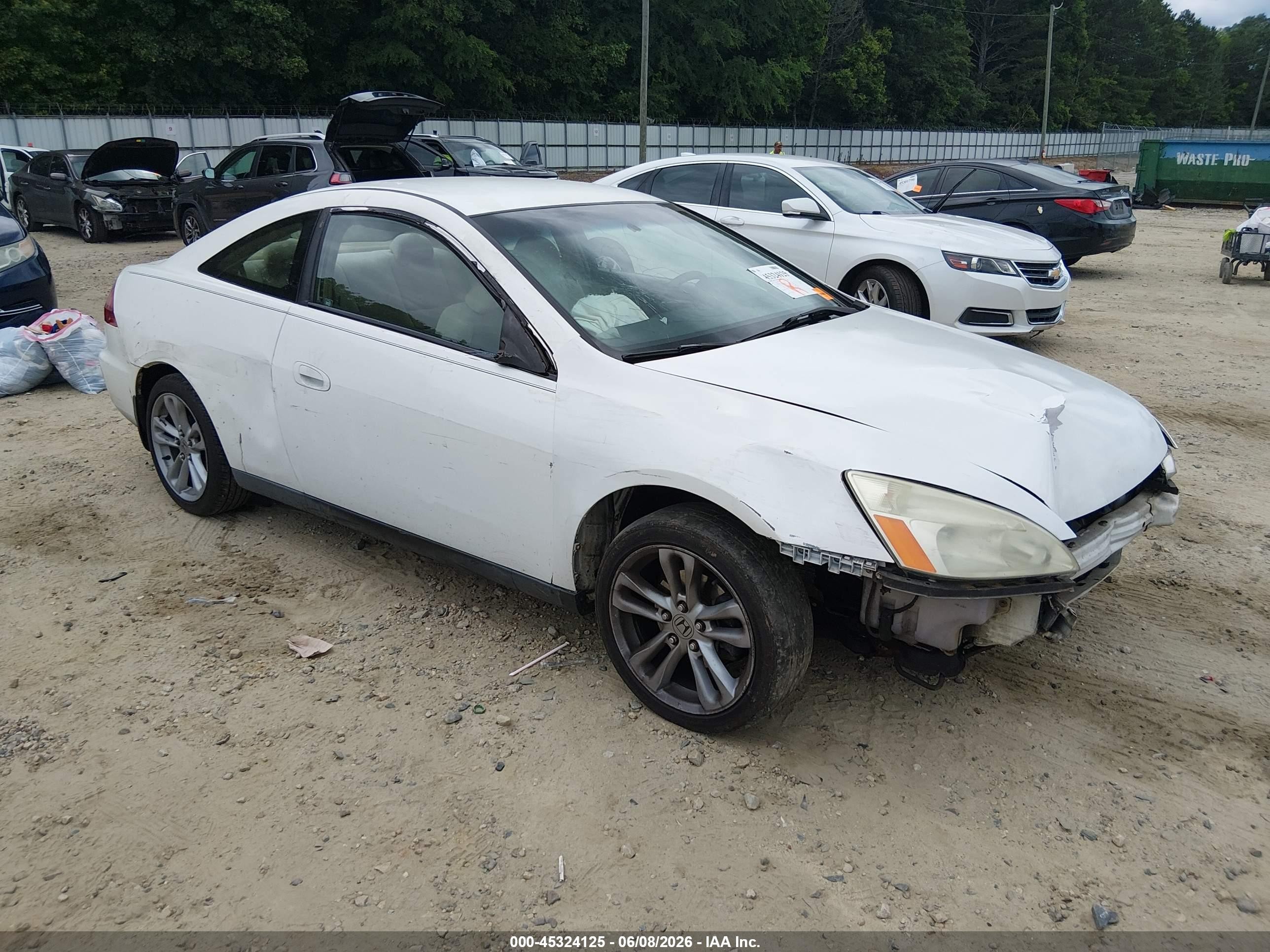 2003 Honda Accord 2.4 Lx White vin: 1HGCM722X3A016313
