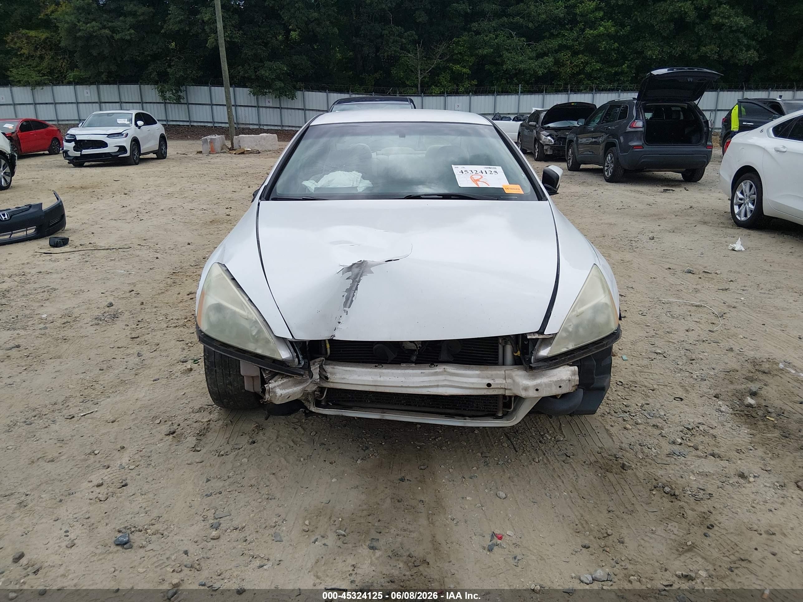 2003 Honda Accord 2.4 Lx White vin: 1HGCM722X3A016313