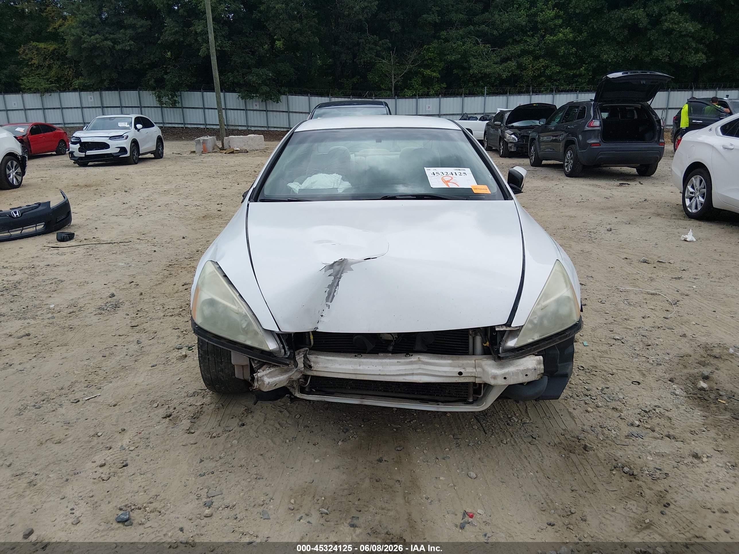 2003 Honda Accord 2.4 Lx White vin: 1HGCM722X3A016313