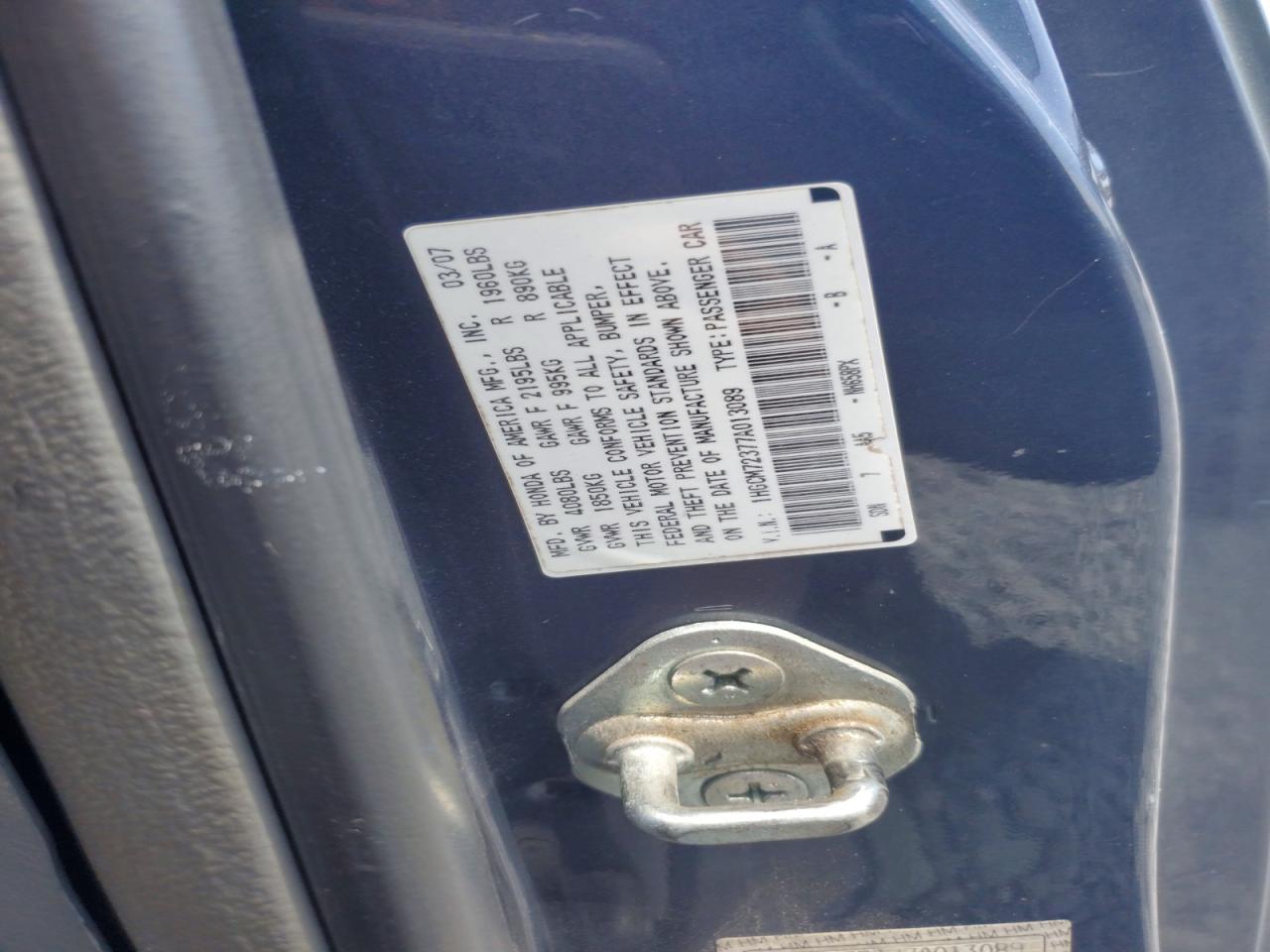 2007 Honda Accord Lx Gray vin: 1HGCM72377A013089