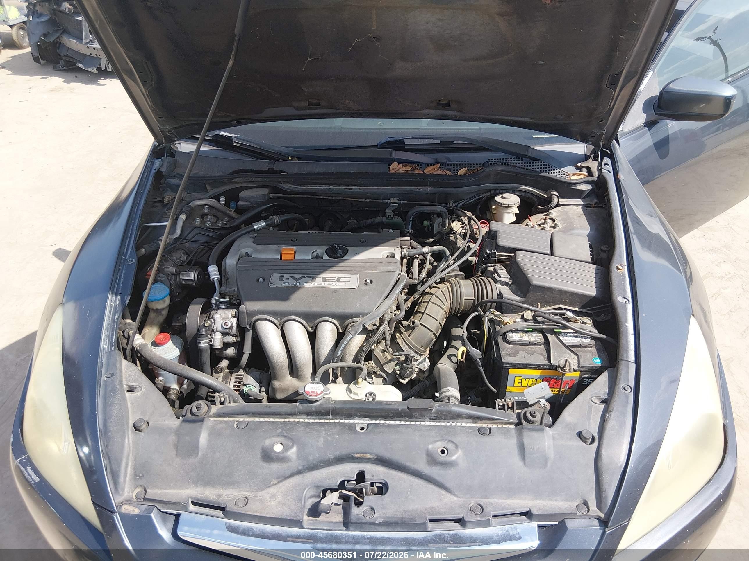 2005 Honda Accord 2.4 Lx Black vin: 1HGCM723X5A010555