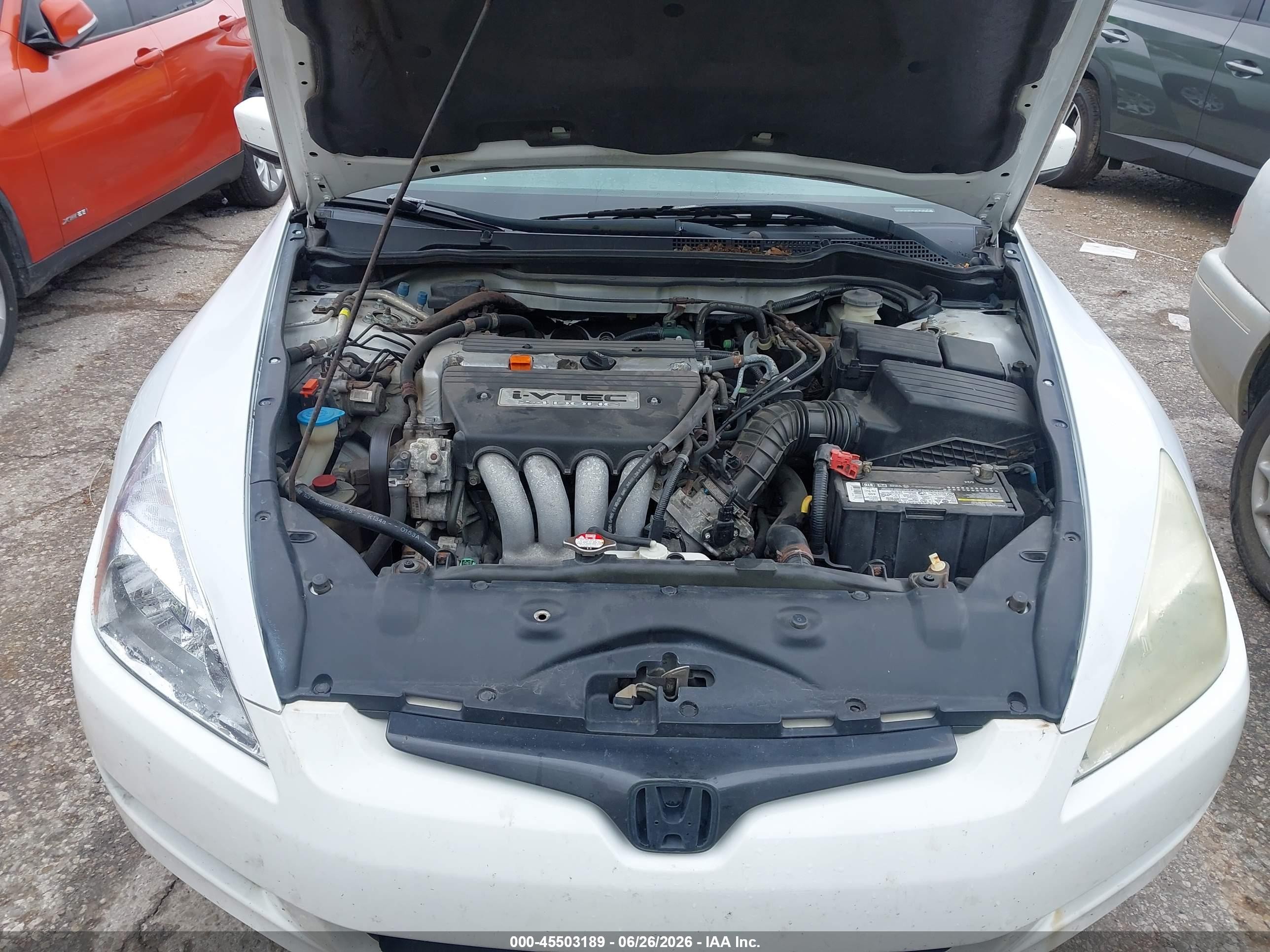 2003 Honda Accord 2.4 Ex White vin: 1HGCM72603A018588