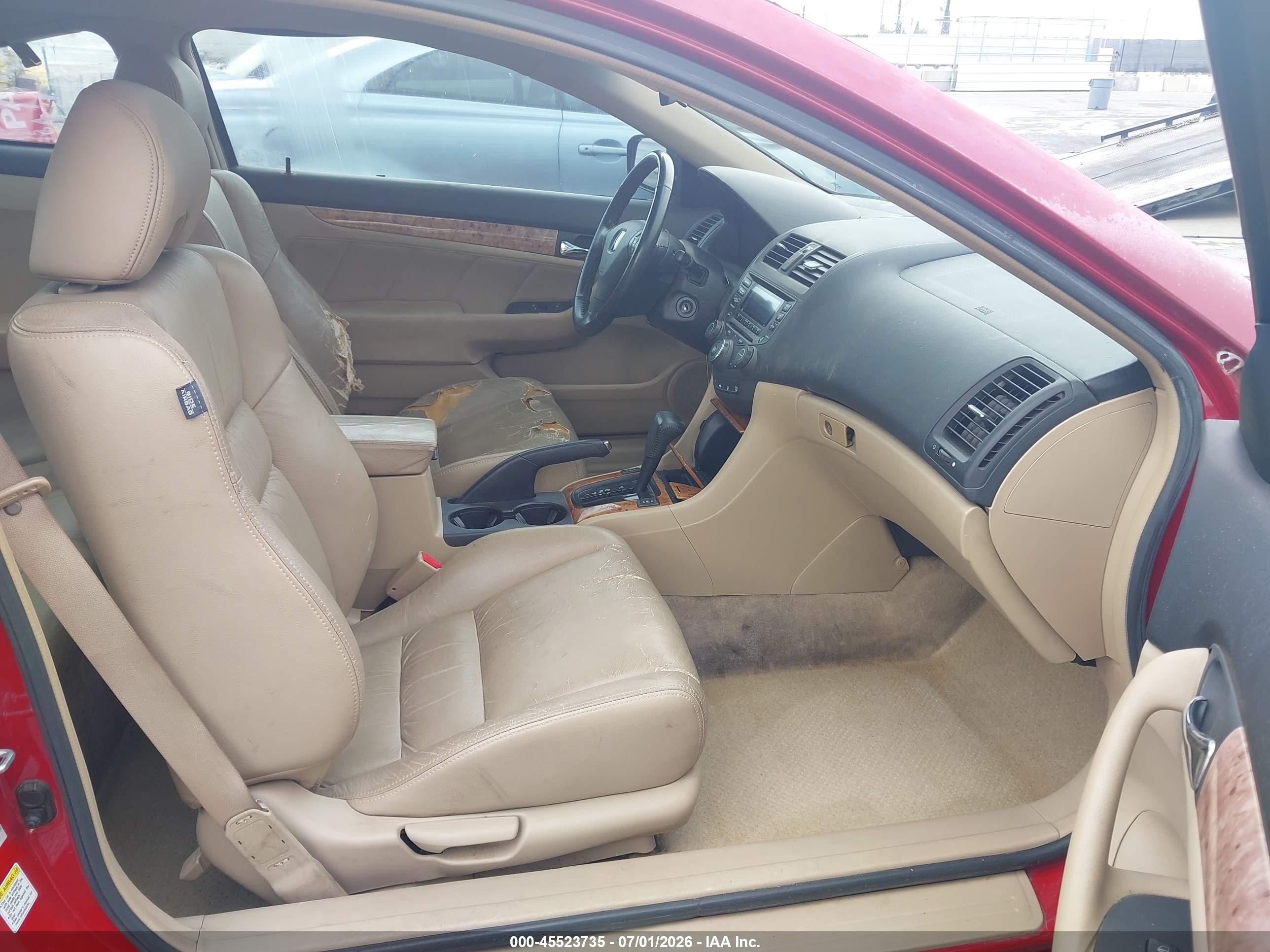 2005 Honda Accord 2.4 Ex Red vin: 1HGCM72625A003738