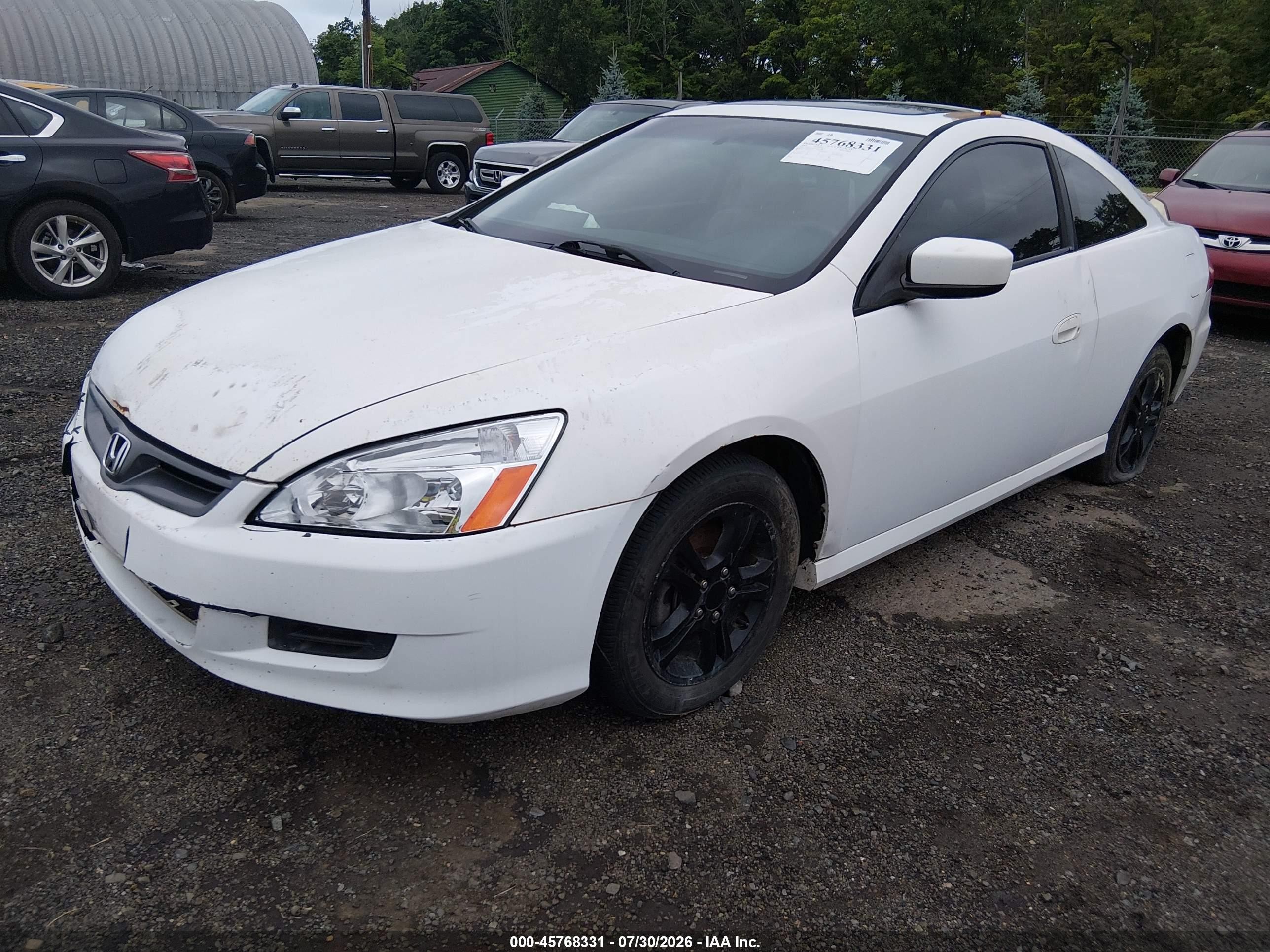 2007 Honda Accord 2.4 Ex White vin: 1HGCM72637A005694