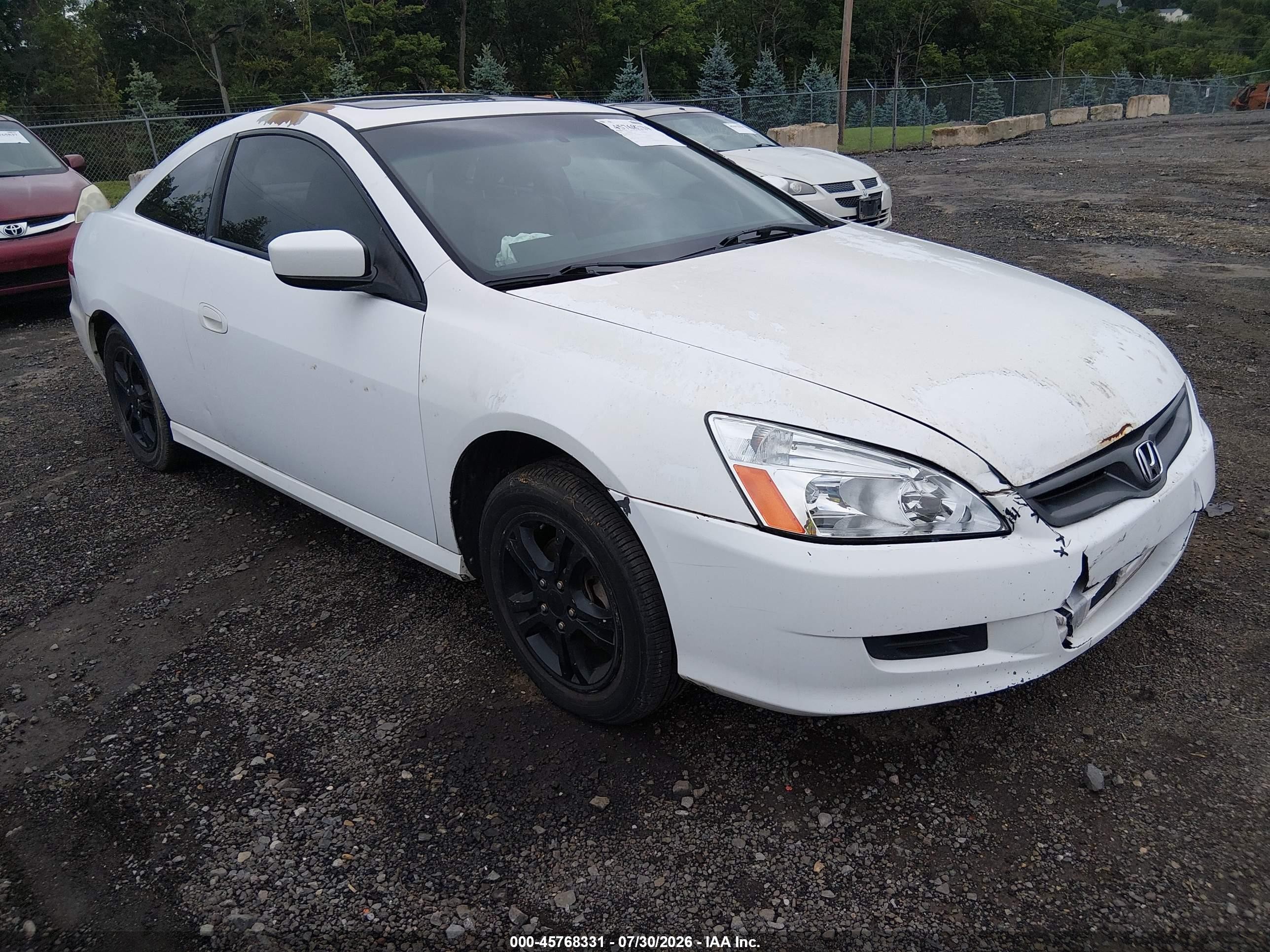 2007 Honda Accord 2.4 Ex White vin: 1HGCM72637A005694