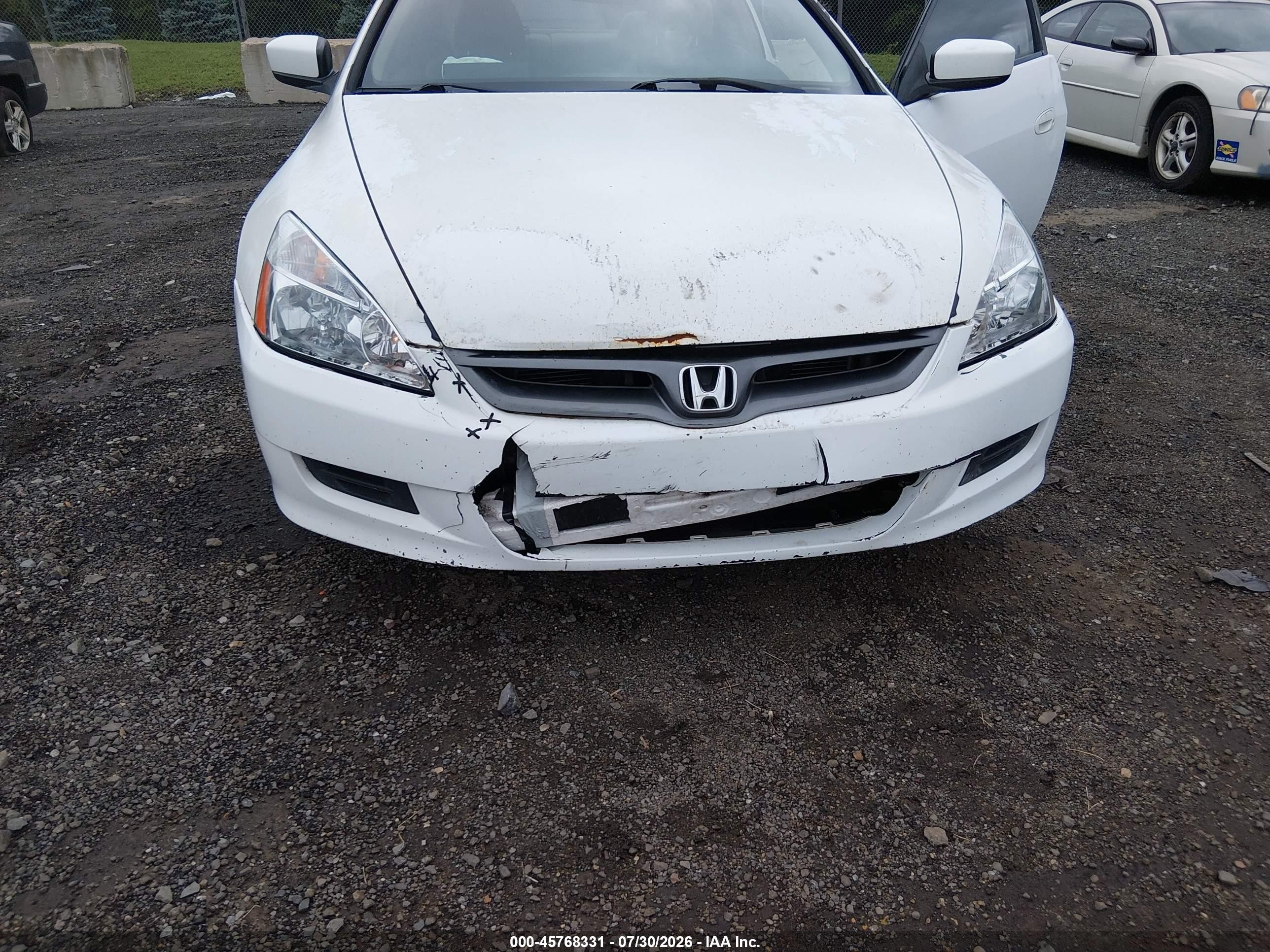 2007 Honda Accord 2.4 Ex White vin: 1HGCM72637A005694