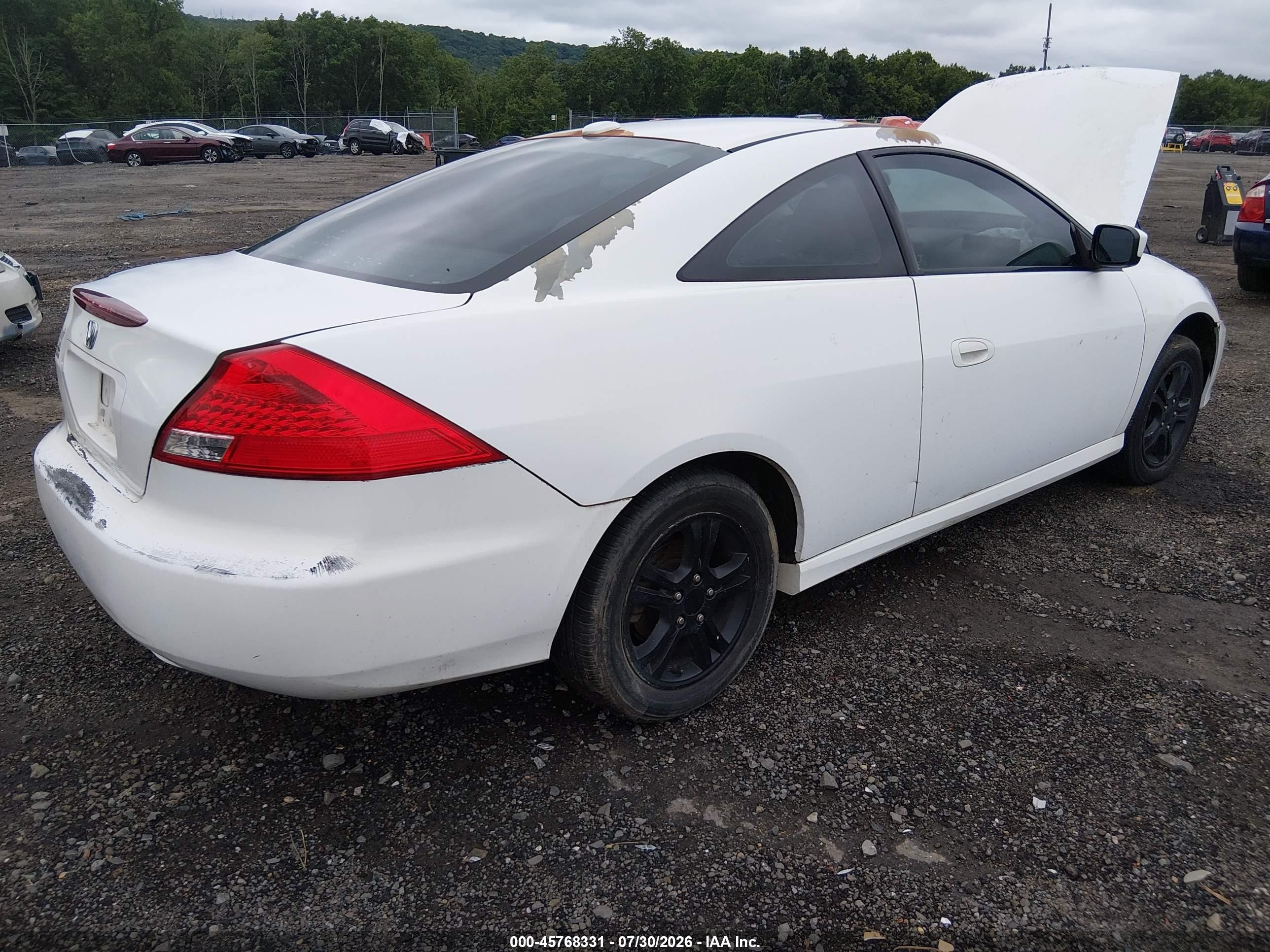 2007 Honda Accord 2.4 Ex White vin: 1HGCM72637A005694