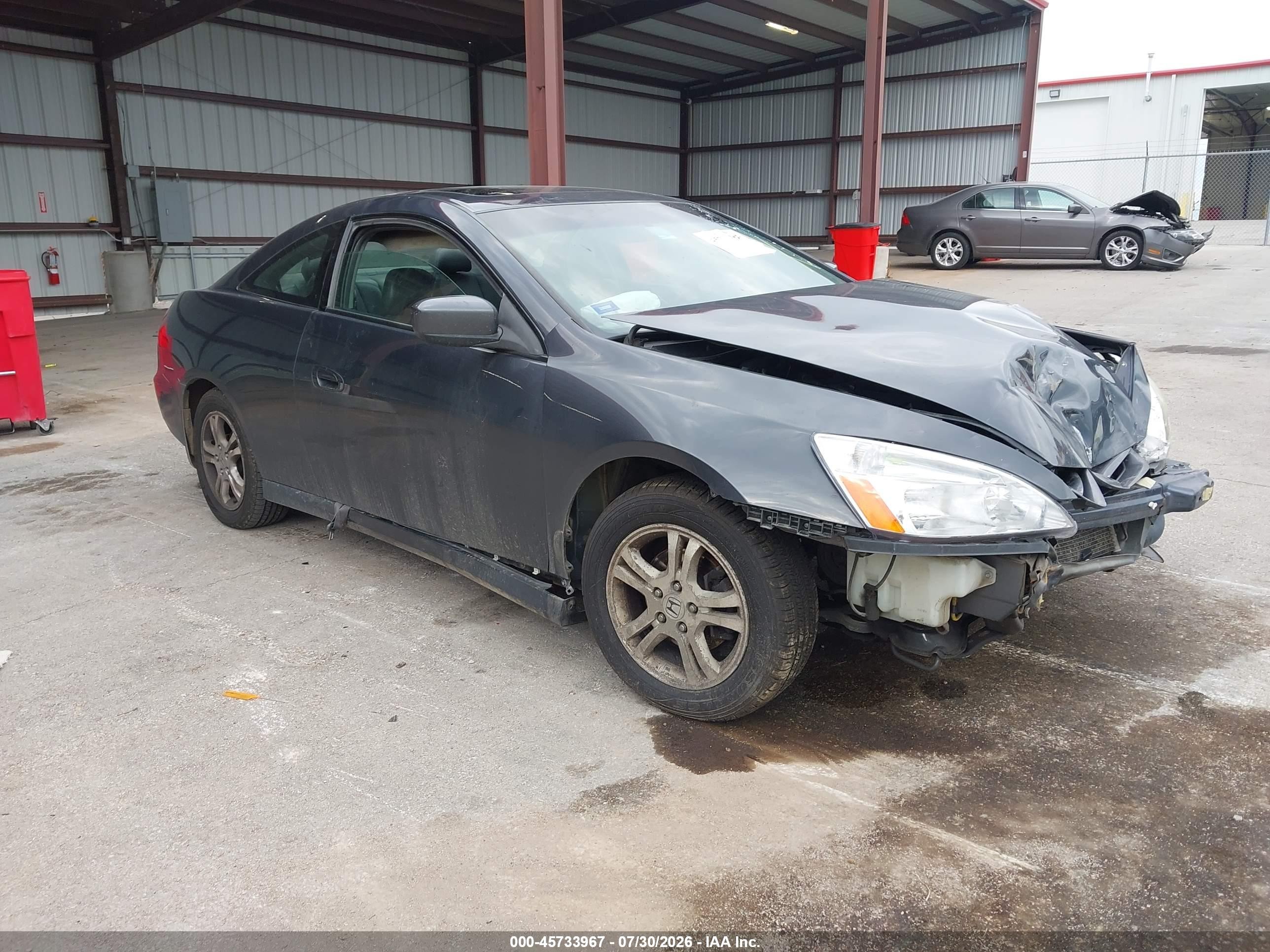 2007 Honda Accord 2.4 Ex Серый vin: 1HGCM72637A009535