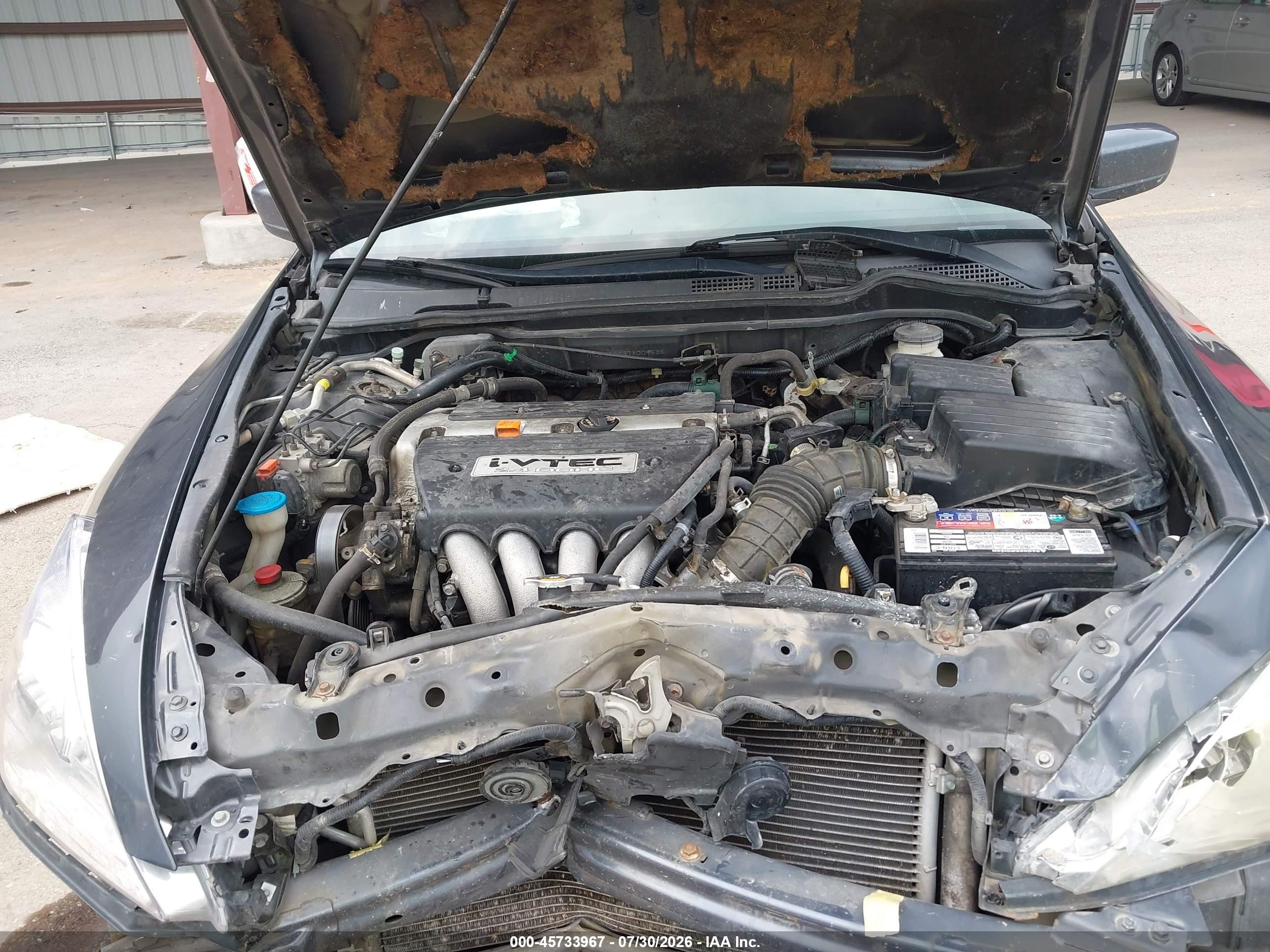 2007 Honda Accord 2.4 Ex Серый vin: 1HGCM72637A009535