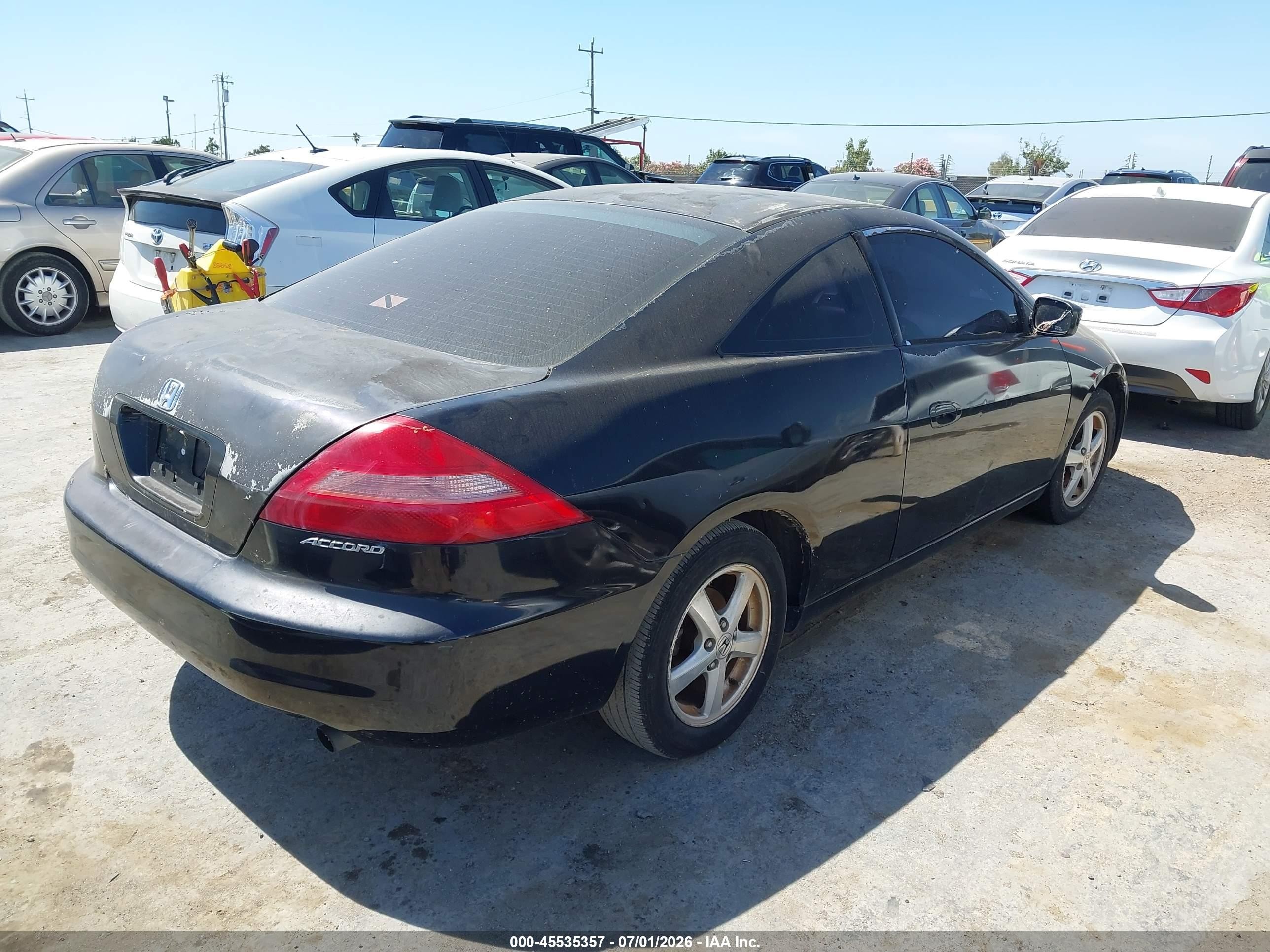 2003 Honda Accord Cpe Ex Black vin: 1HGCM72643A002457