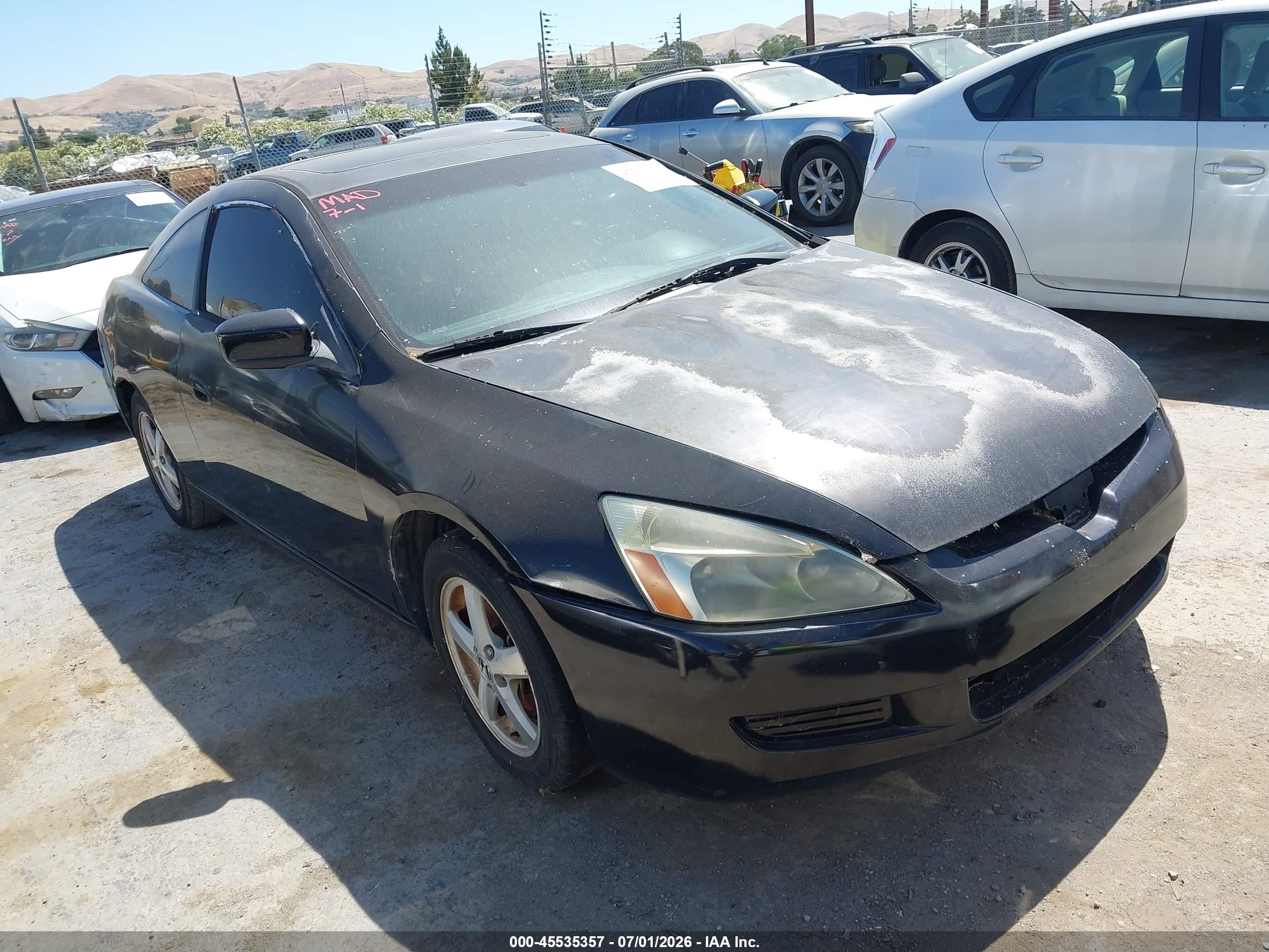 2003 Honda Accord Cpe Ex Черный vin: 1HGCM72643A002457