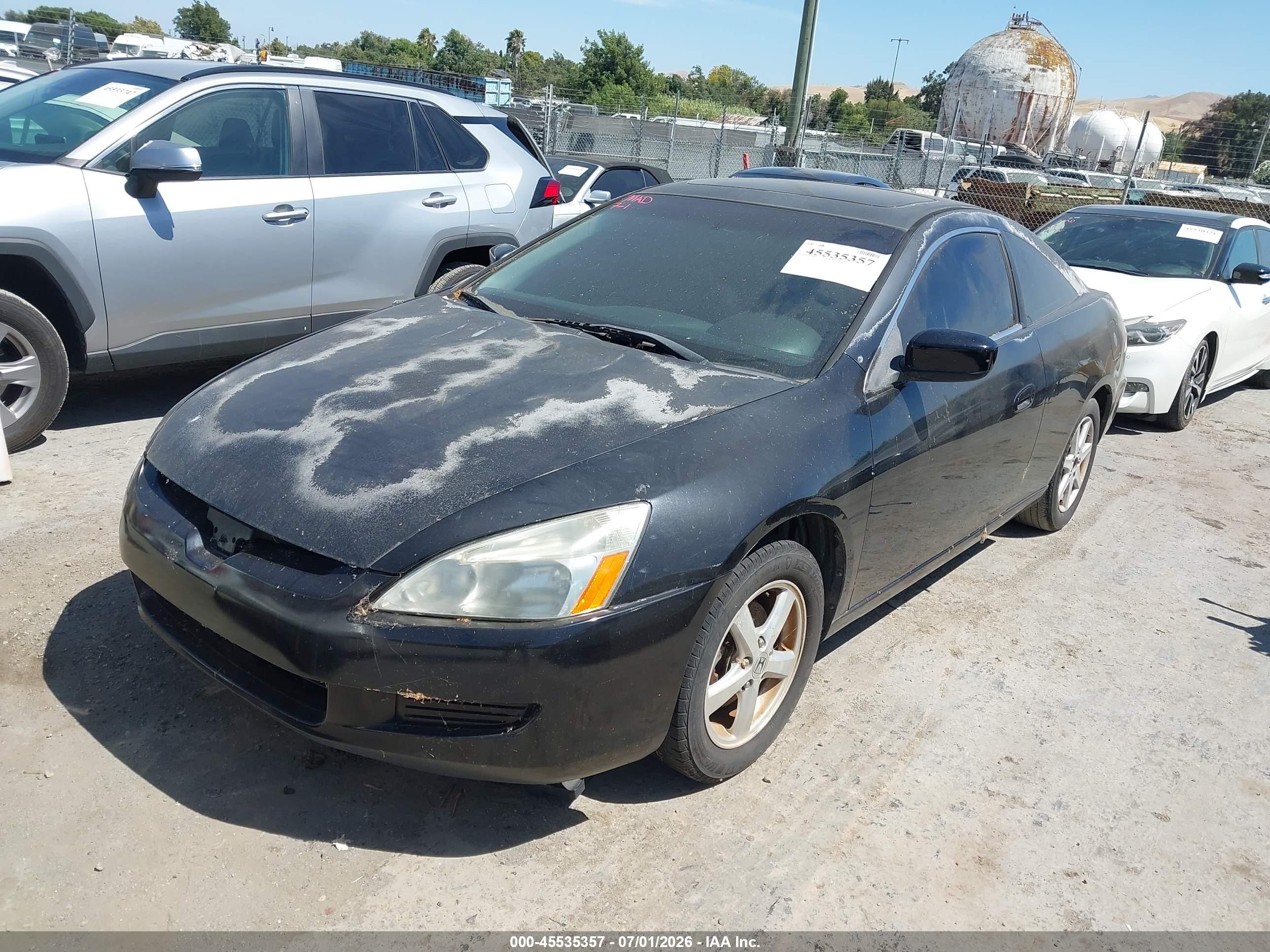 2003 Honda Accord Cpe Ex Black vin: 1HGCM72643A002457