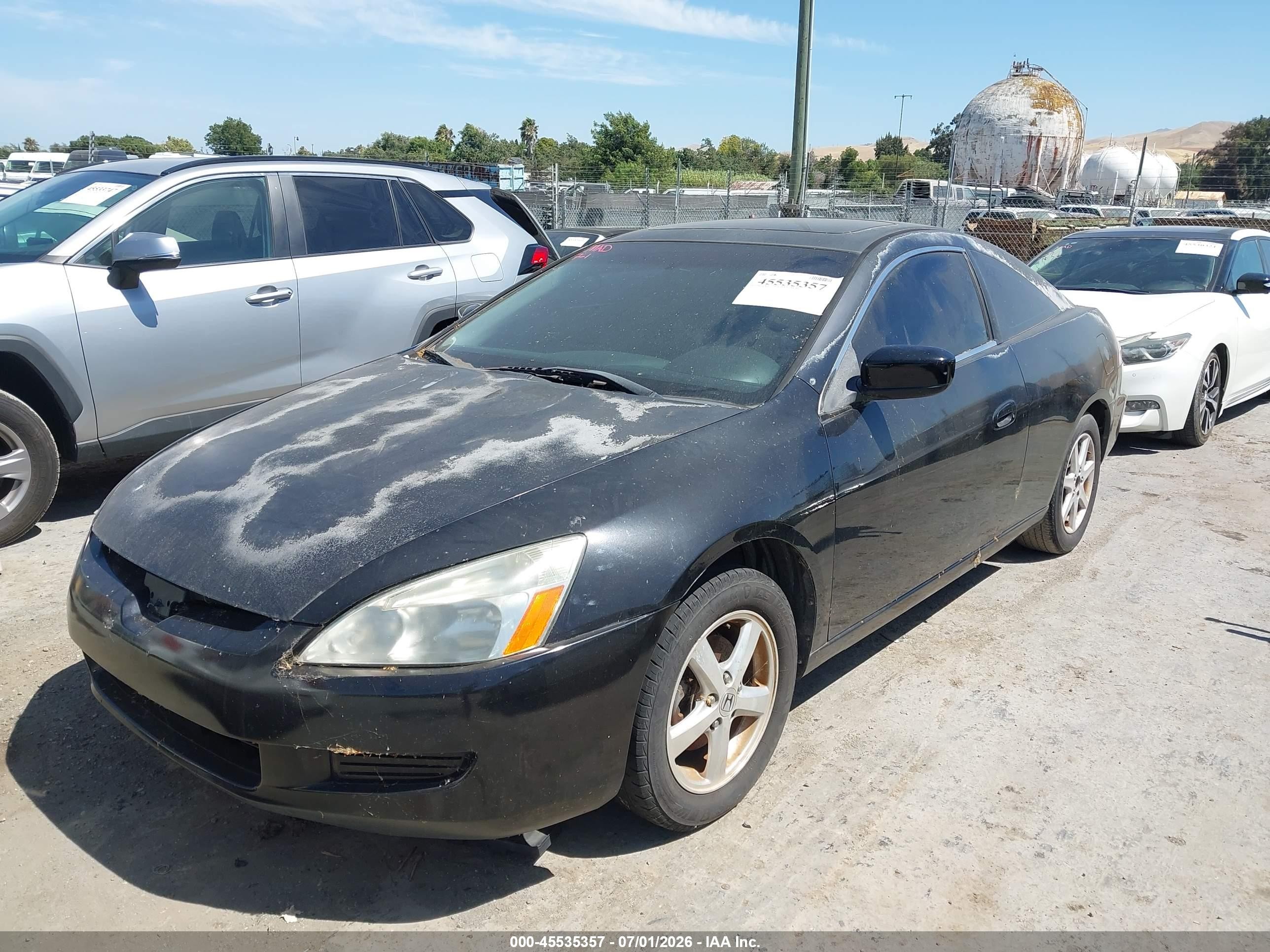 2003 Honda Accord Cpe Ex Black vin: 1HGCM72643A002457