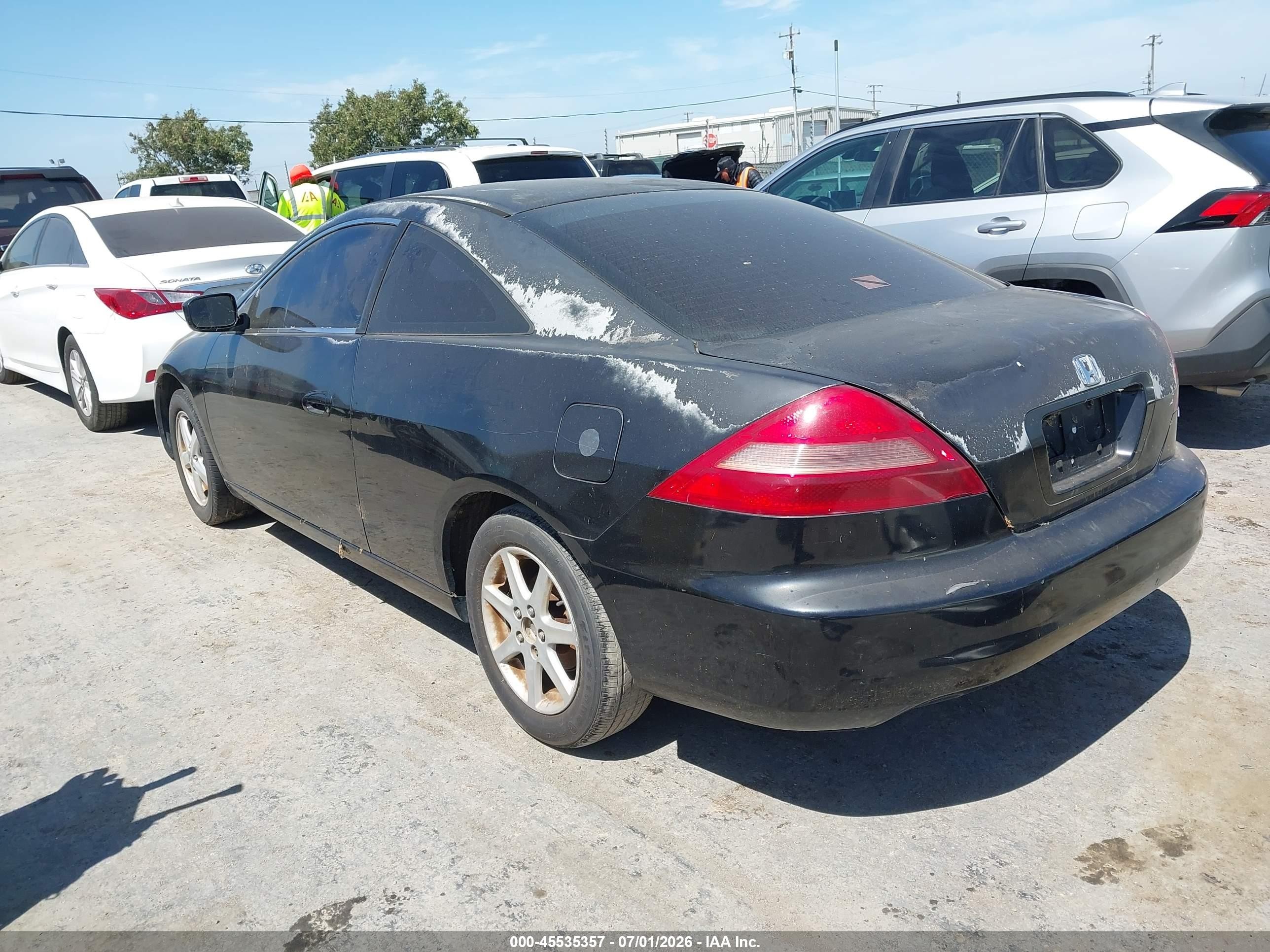 2003 Honda Accord Cpe Ex Black vin: 1HGCM72643A002457