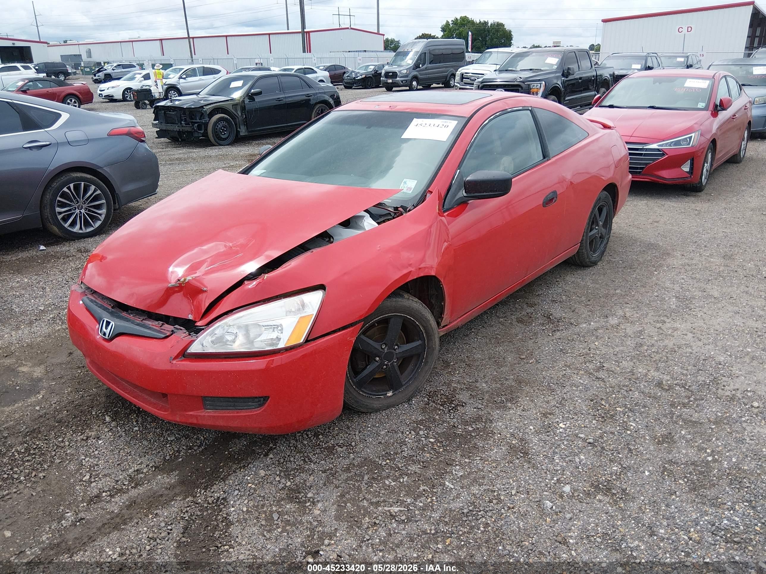 2003 Honda Accord 2.4 Ex Красный vin: 1HGCM72643A007111
