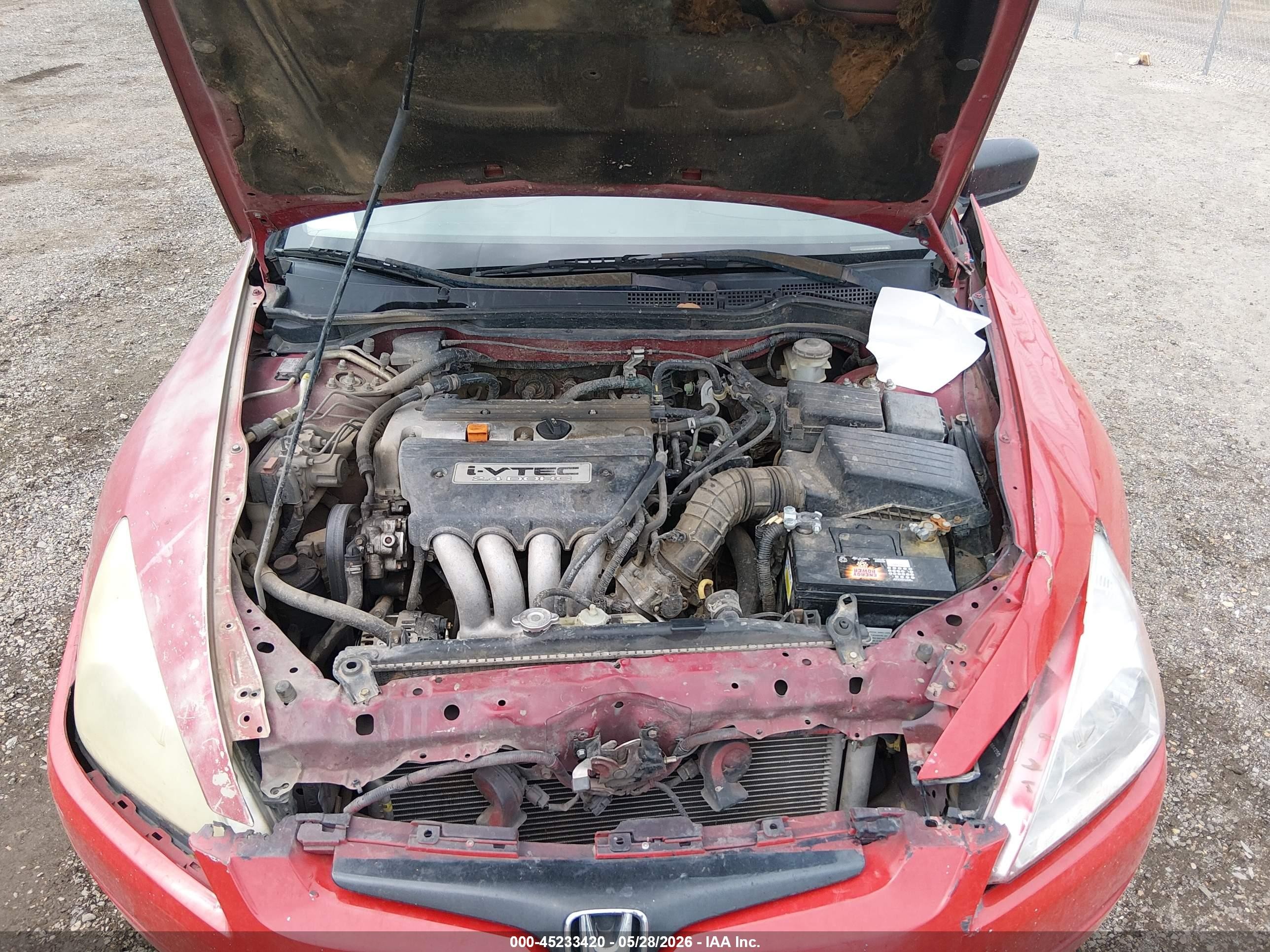 2003 Honda Accord 2.4 Ex Красный vin: 1HGCM72643A007111