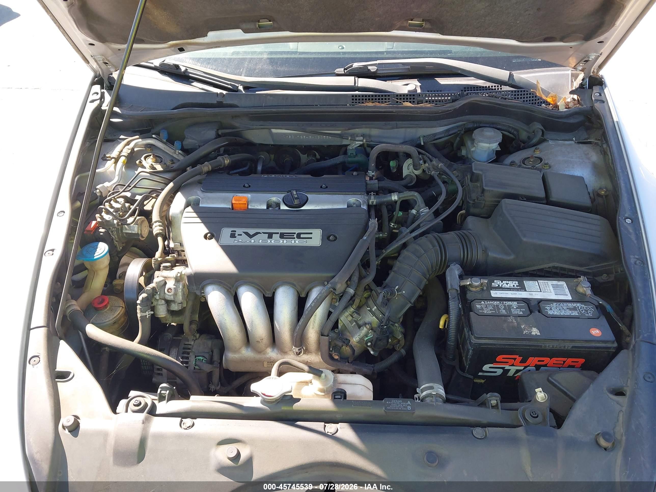 2003 Honda Accord 2.4 Ex Серебряный vin: 1HGCM72643A030565