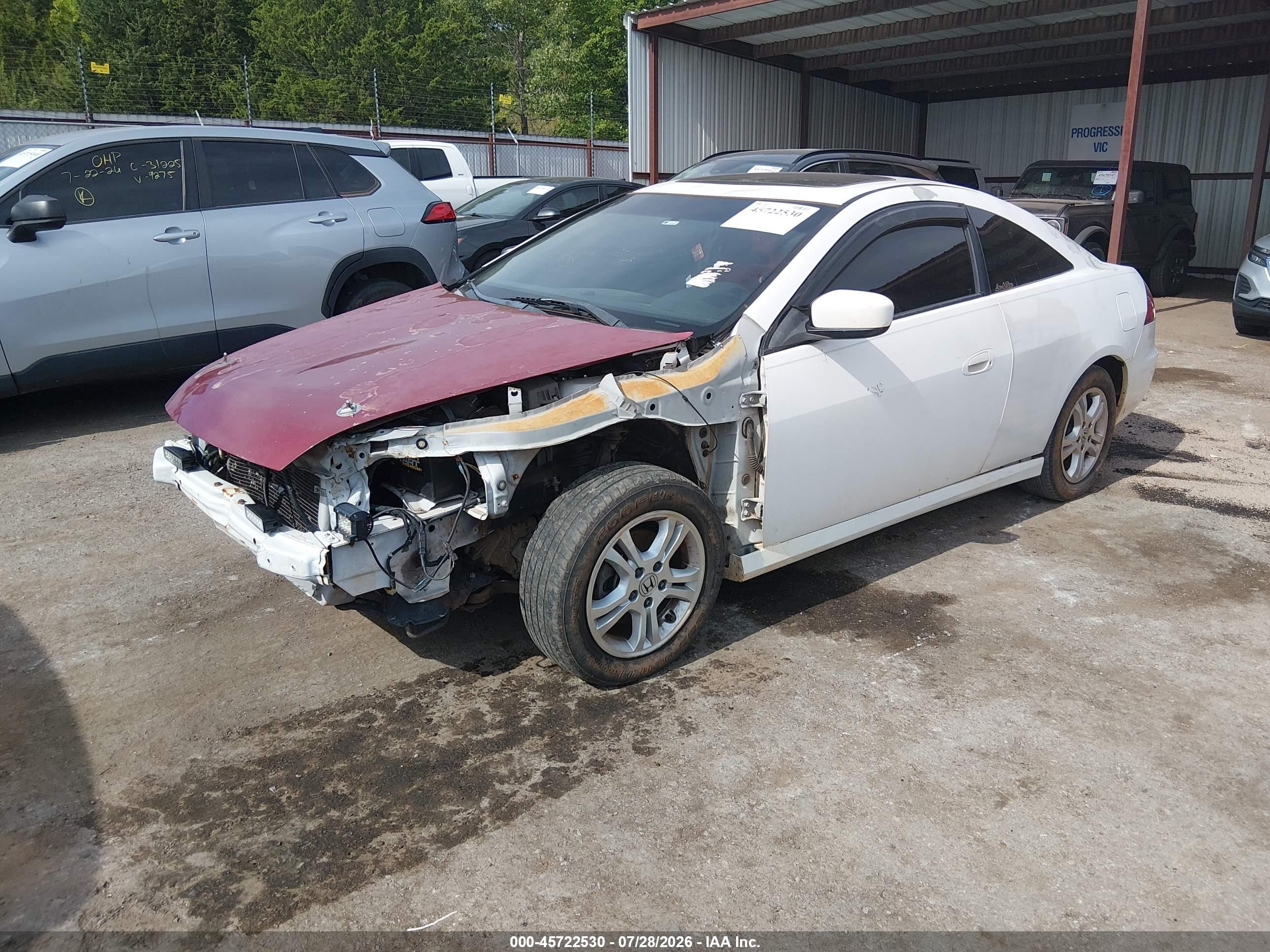 2007 Honda Accord 2.4 Ex White vin: 1HGCM72667A009769